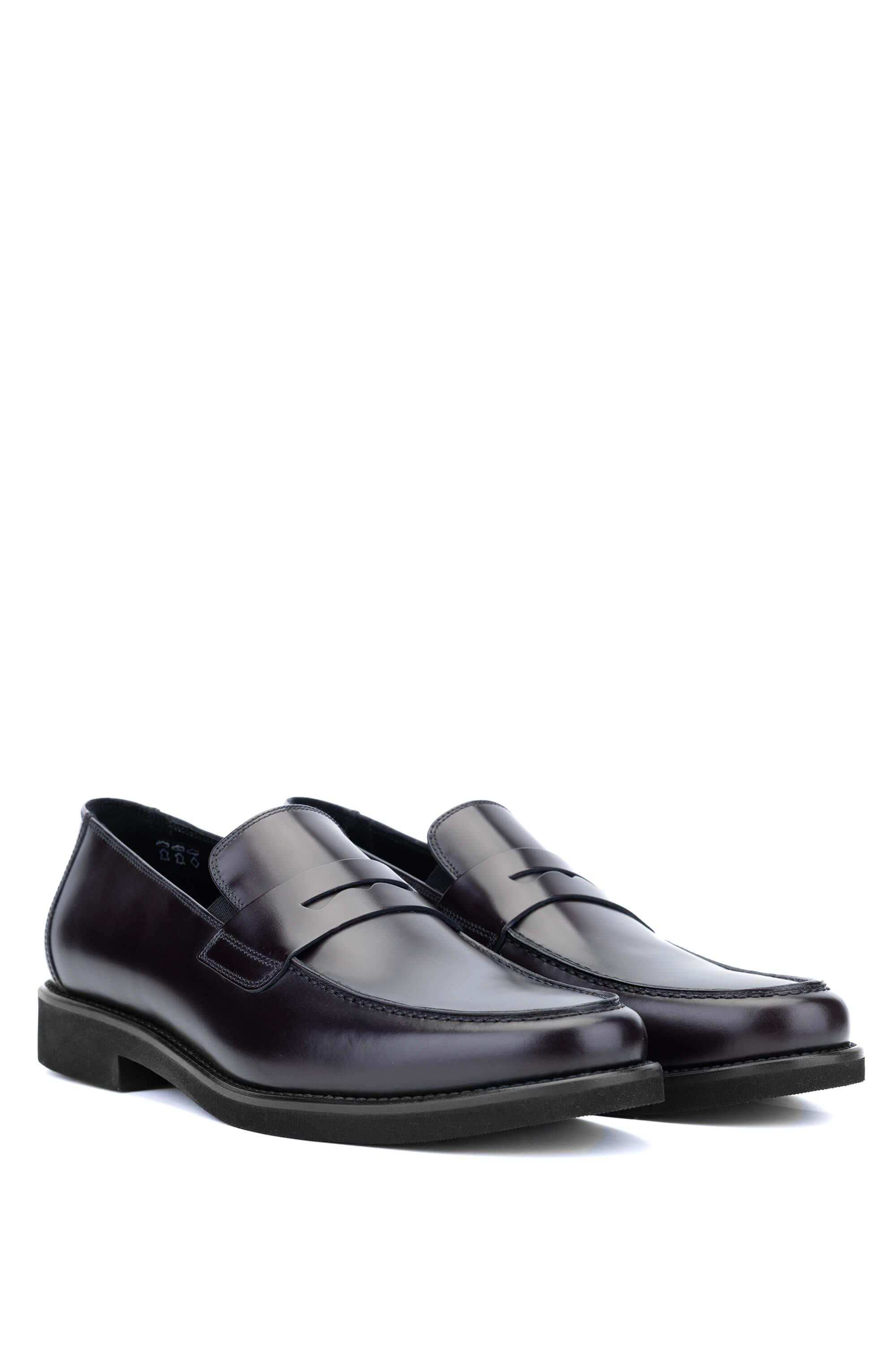 ROSSI Erkek Hakiki Deri Bordo Loafer Ayakkabı