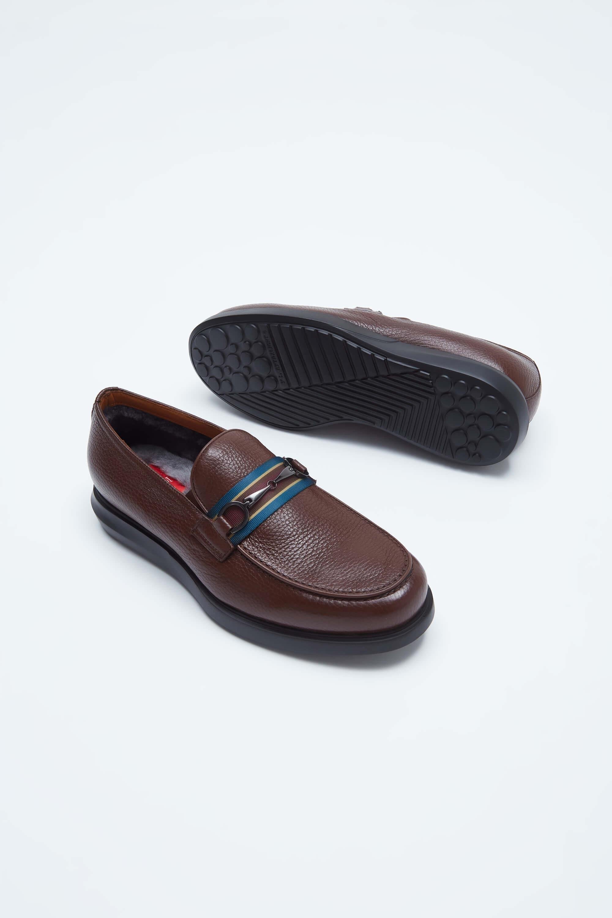 ROSSI Erkek Hakiki Deri Kahve Loafer Ayakkabı