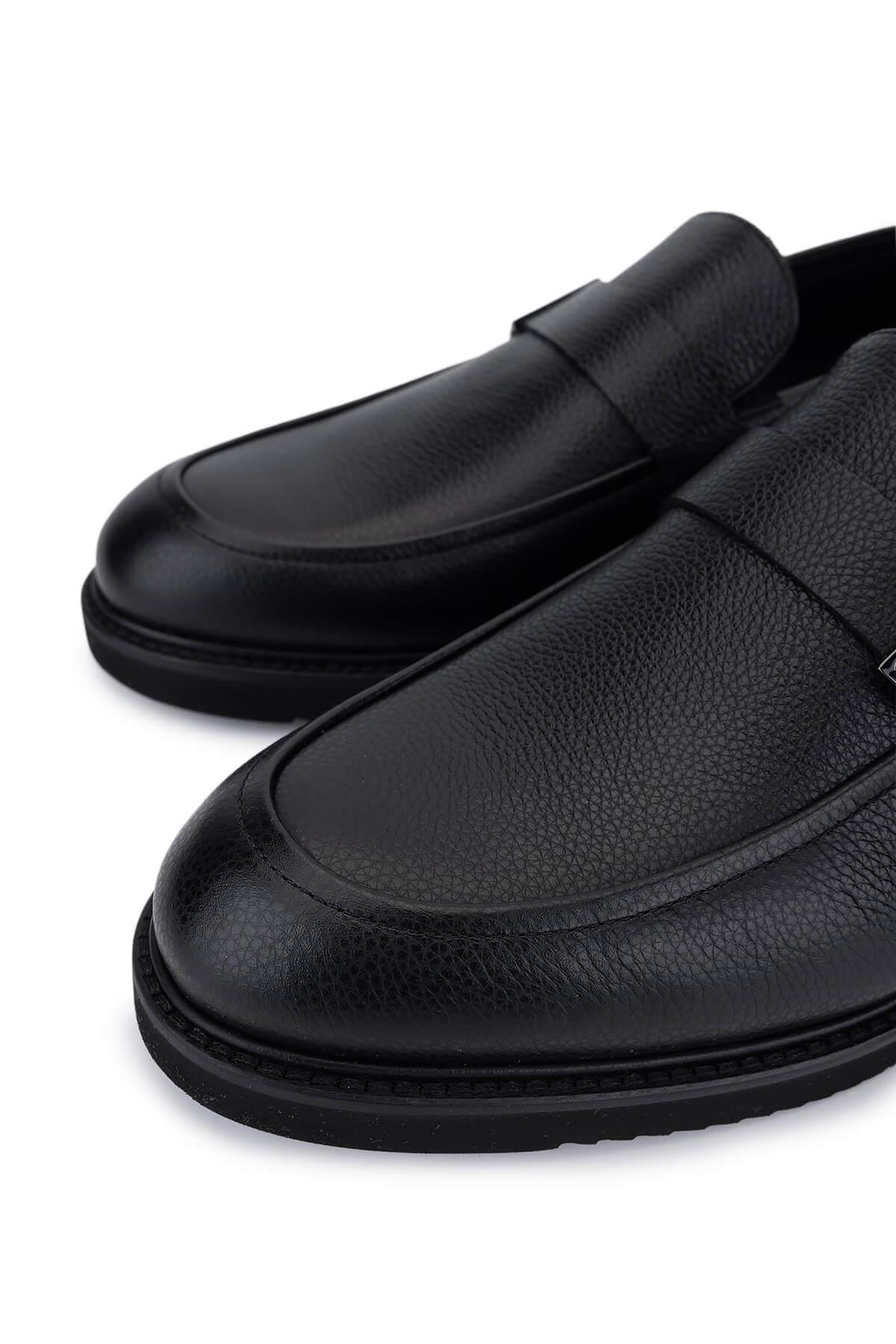 Rossi Erkek Hakiki Deri Siyah Casual Ayakkabı