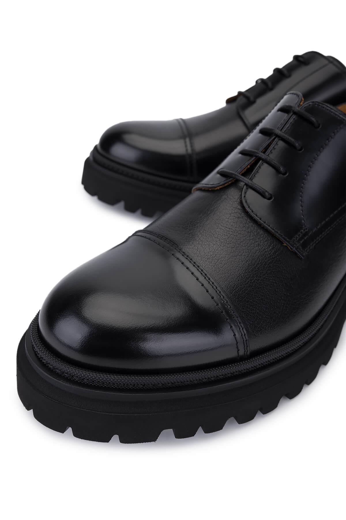 Rossi Erkek Hakiki Deri Siyah Casual Ayakkabı