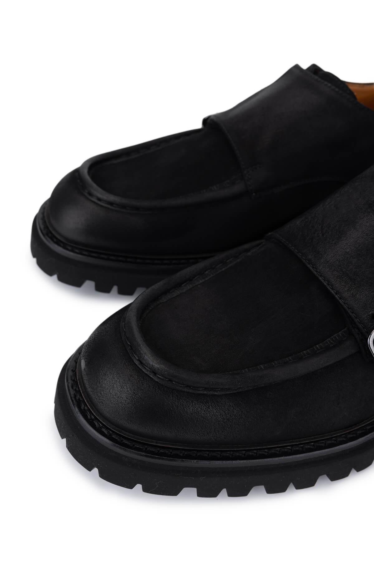 Rossi Erkek Hakiki Deri Siyah Casual Ayakkabı