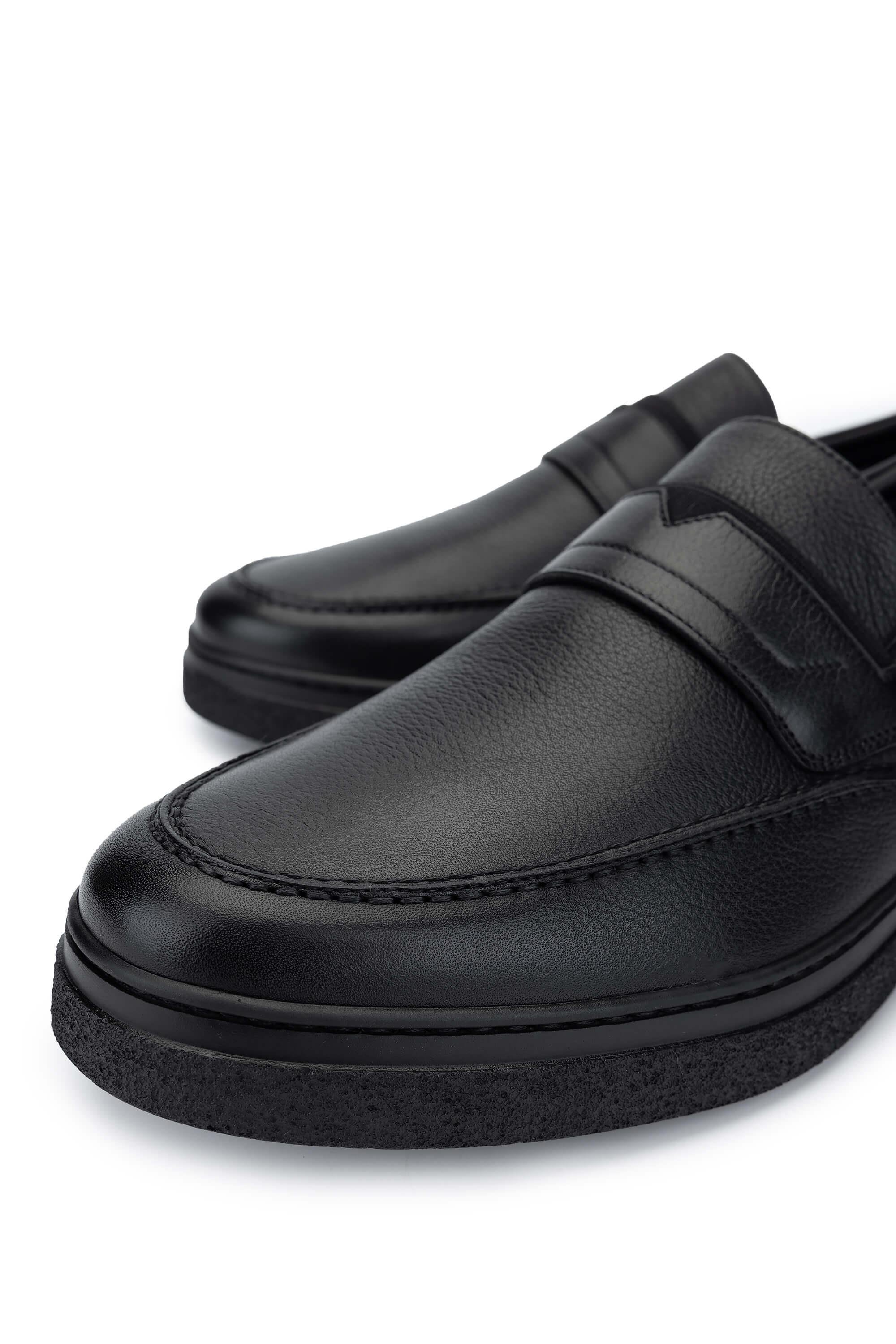 ROSSI Erkek Hakiki Deri Siyah Casual Ayakkabı