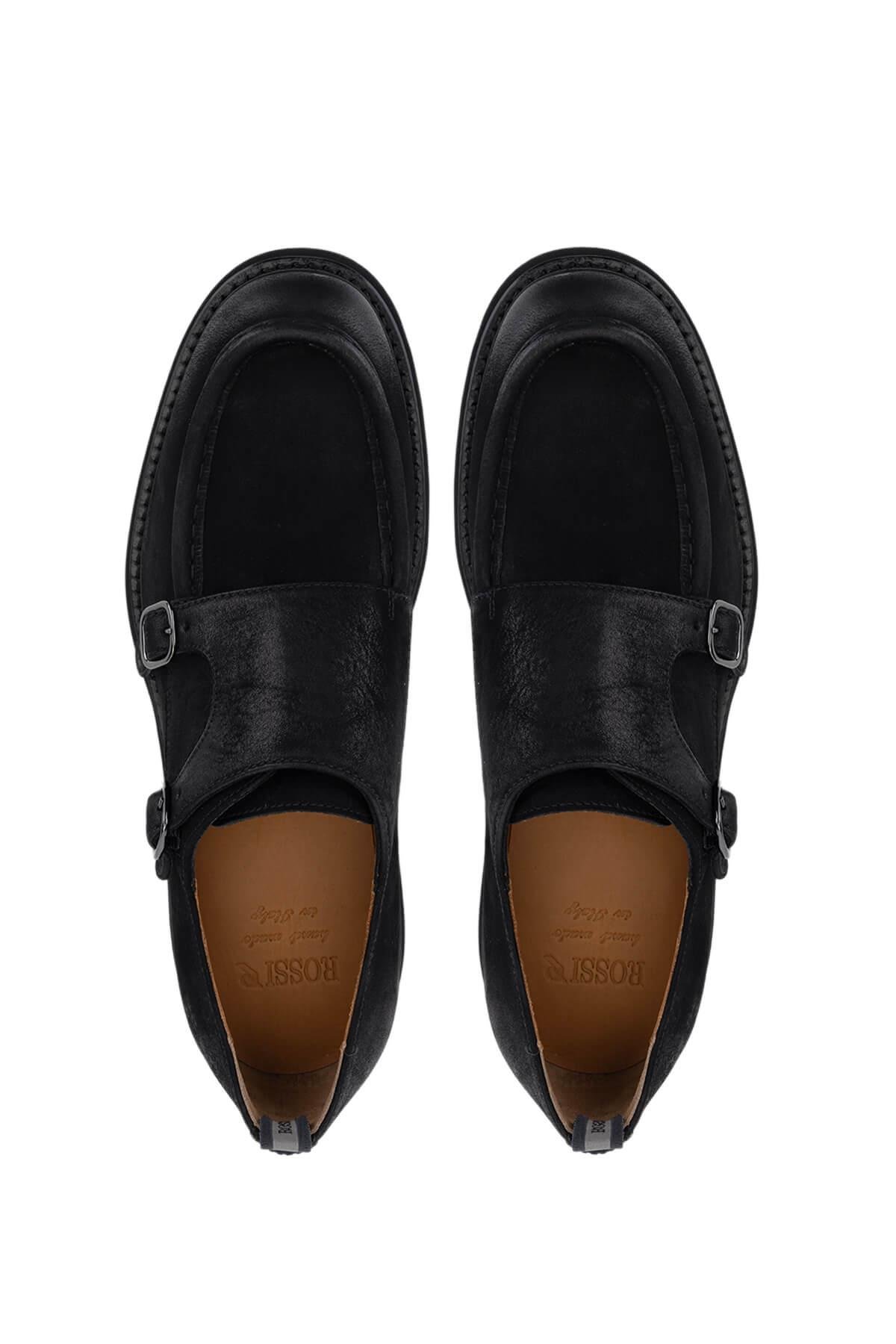Rossi Erkek Hakiki Deri Siyah Casual Ayakkabı