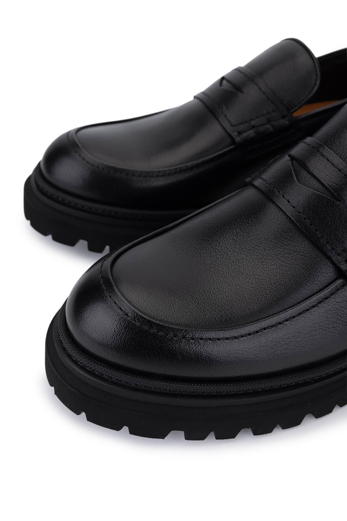 Rossi Erkek Hakiki Deri Siyah Loafer Ayakkabı