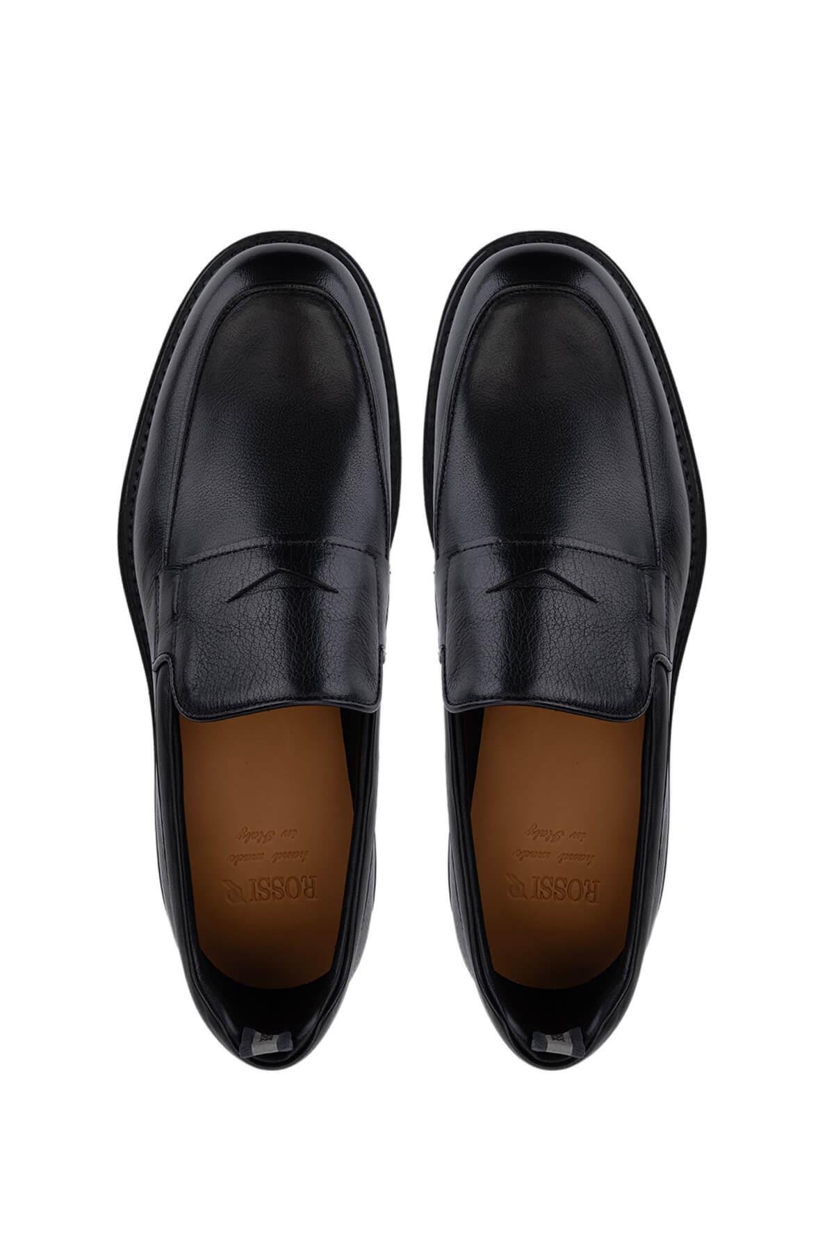 Rossi Erkek Hakiki Deri Siyah Loafer Ayakkabı