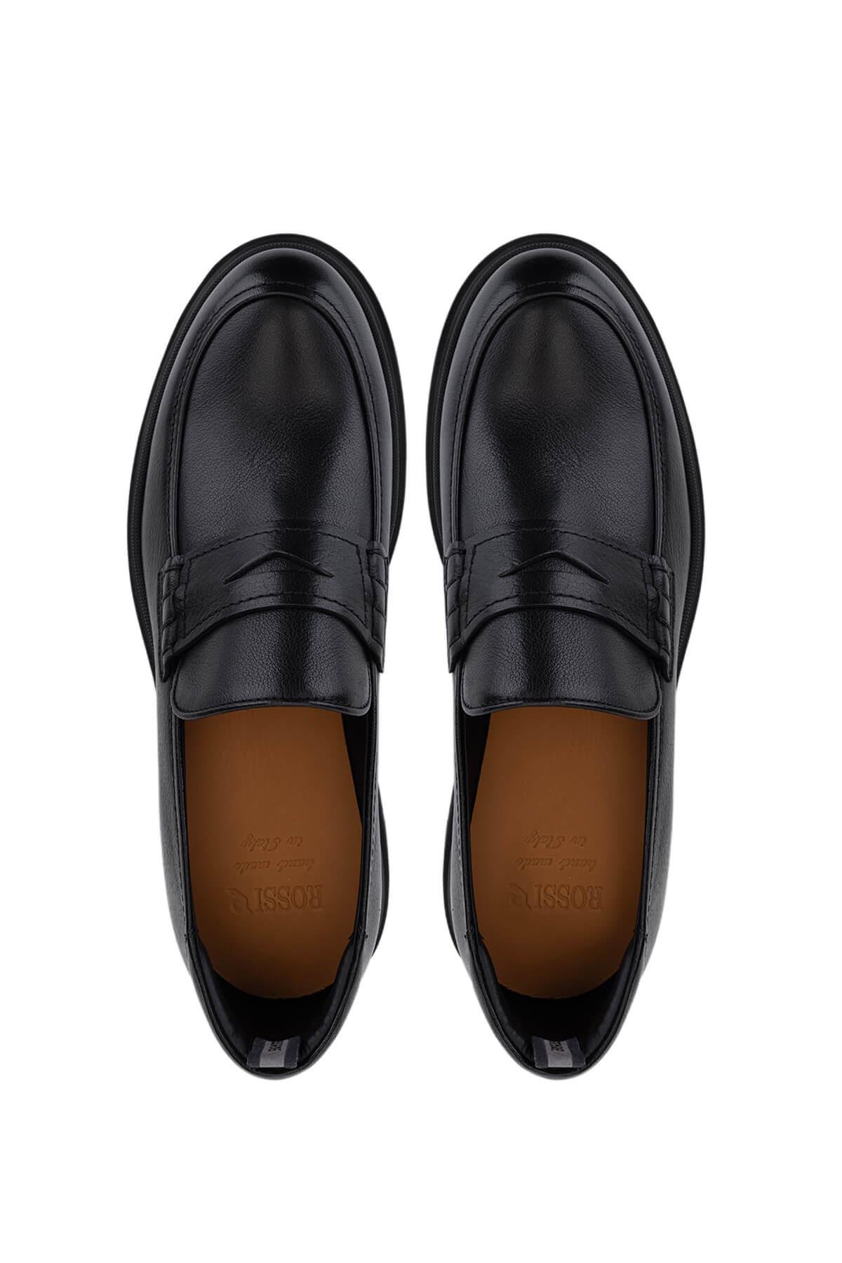 Rossi Erkek Hakiki Deri Siyah Loafer Ayakkabı