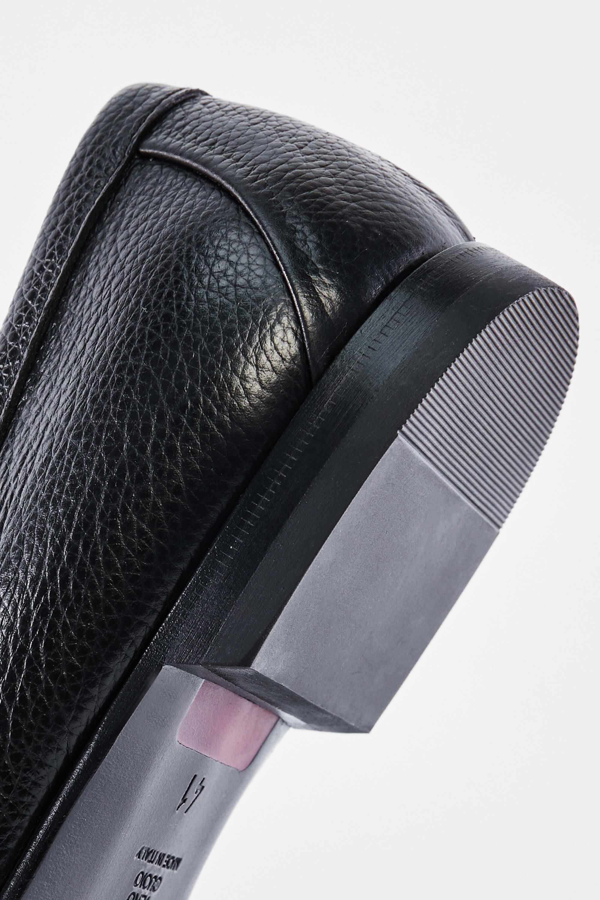 ROSSI Erkek Hakiki Deri Siyah Makosen Ayakkabı