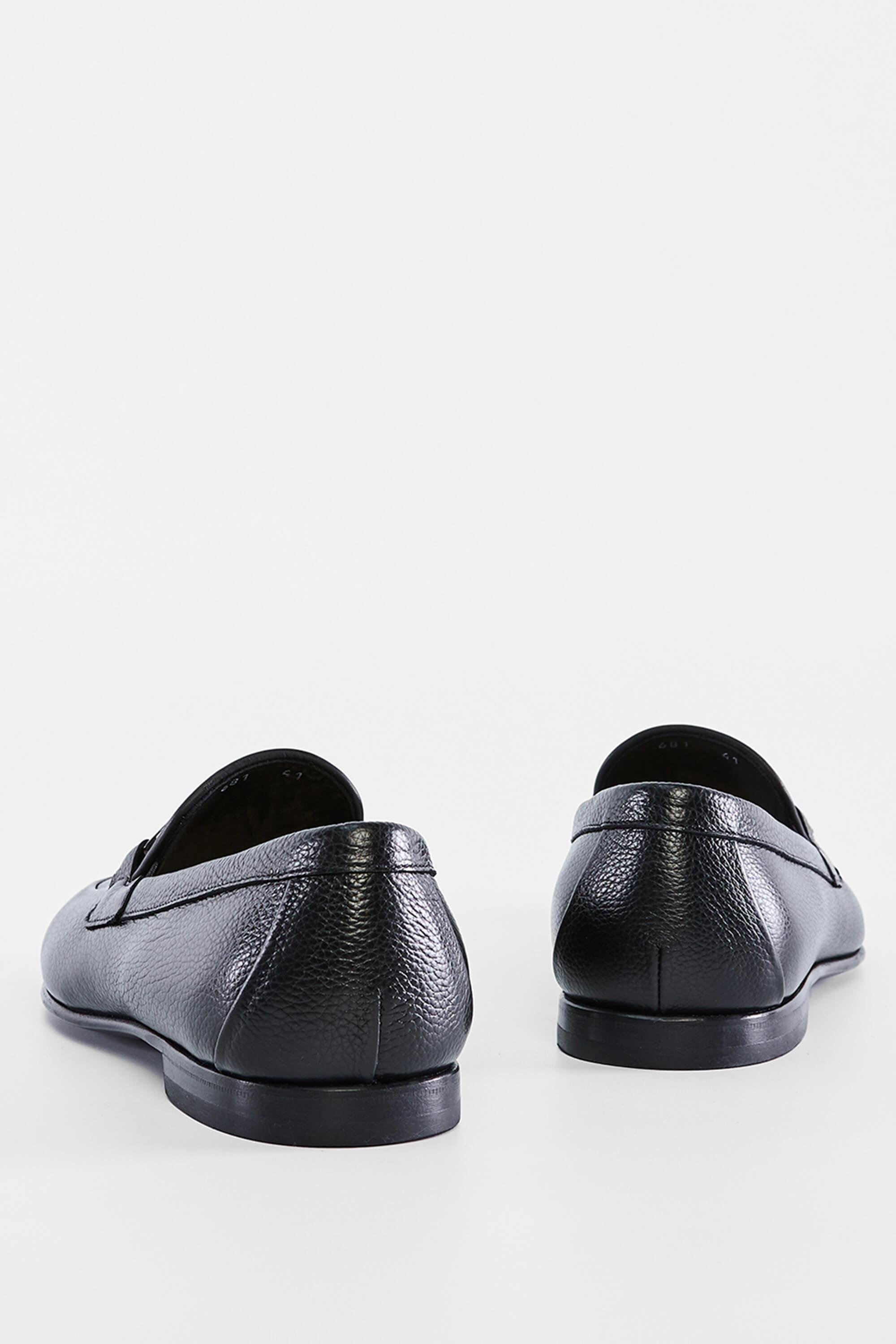 ROSSI Erkek Hakiki Deri Siyah Makosen Ayakkabı