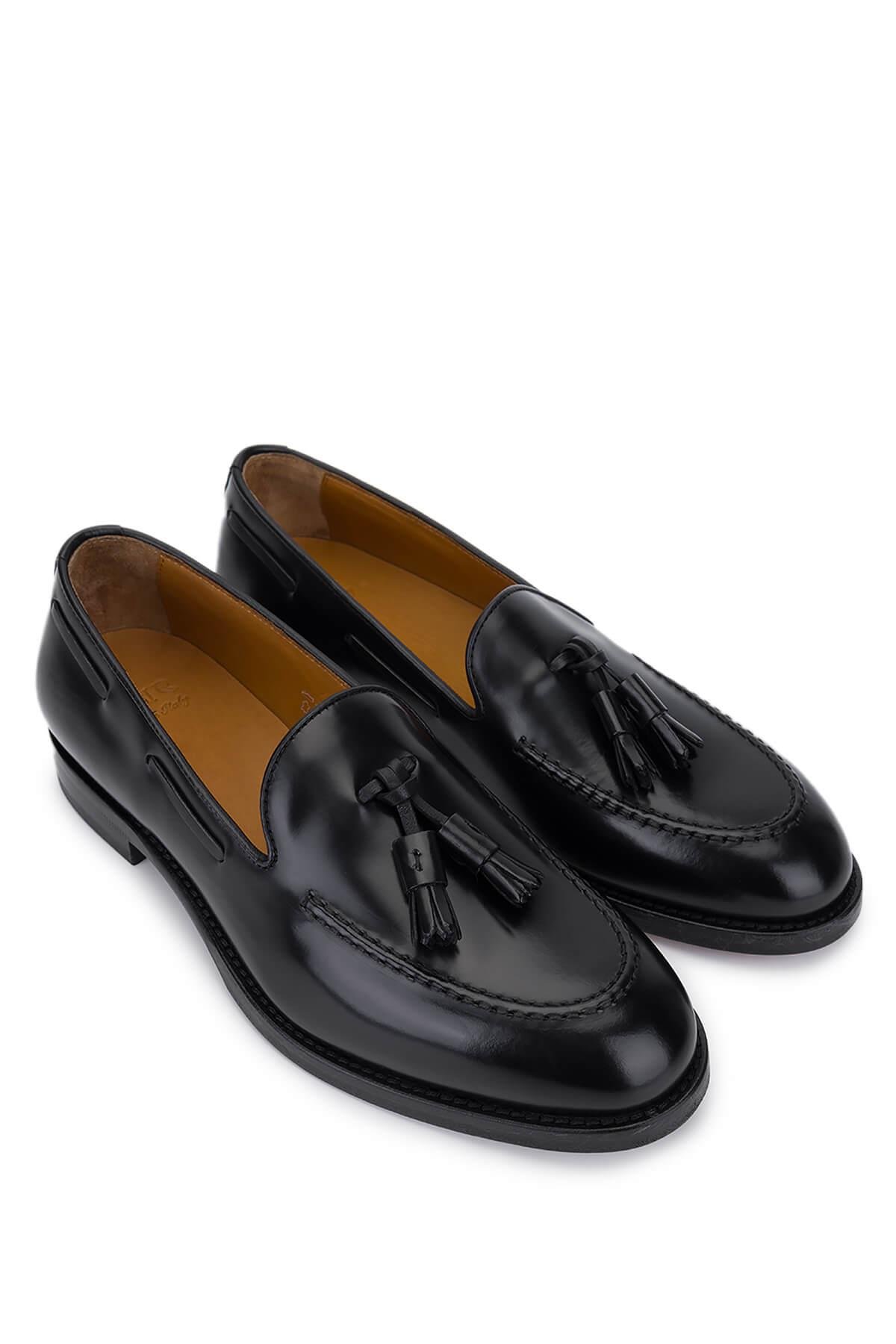 Rossi Kadın Hakiki Deri Siyah Loafer Ayakkabı