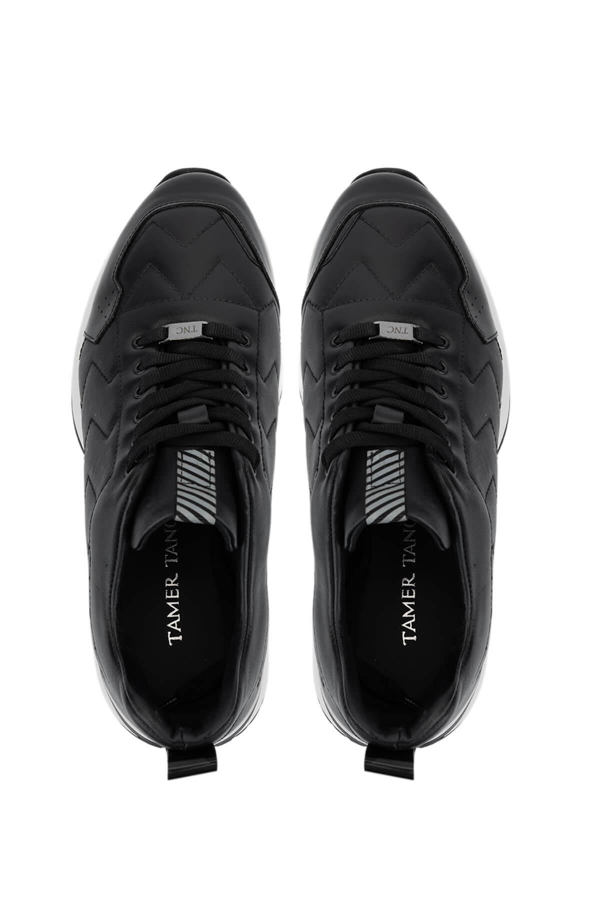 Tamer Tanca Erkek . Siyah Deri Sneakers & Spor Ayakkabı