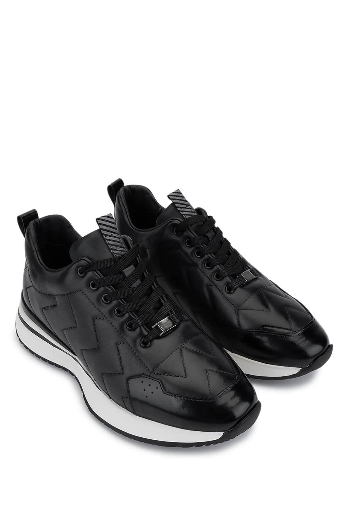 Tamer Tanca Erkek . Siyah Deri Sneakers & Spor Ayakkabı