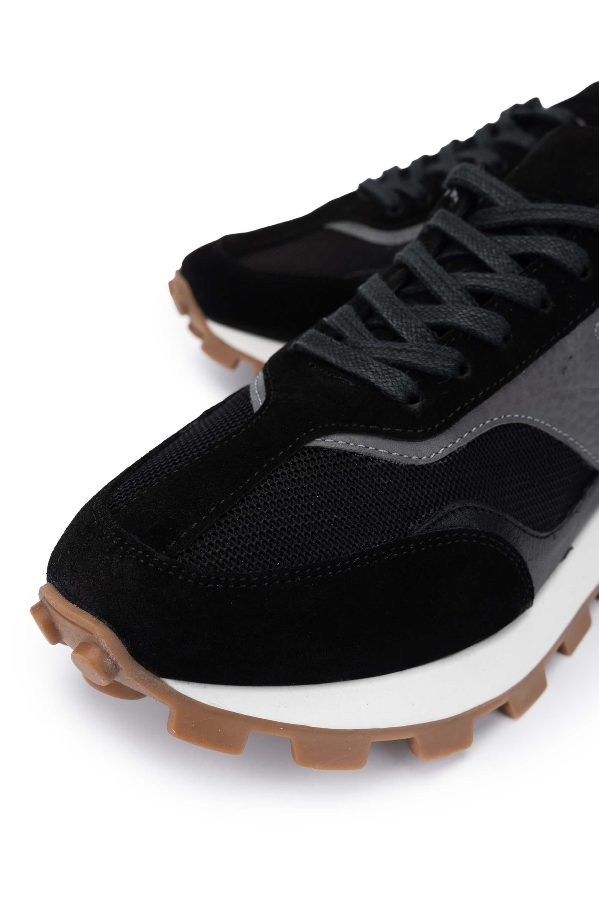 Tamer Tanca Erkek Deri & Tekstil Siyah Sneakers & Spor Ayakkabı