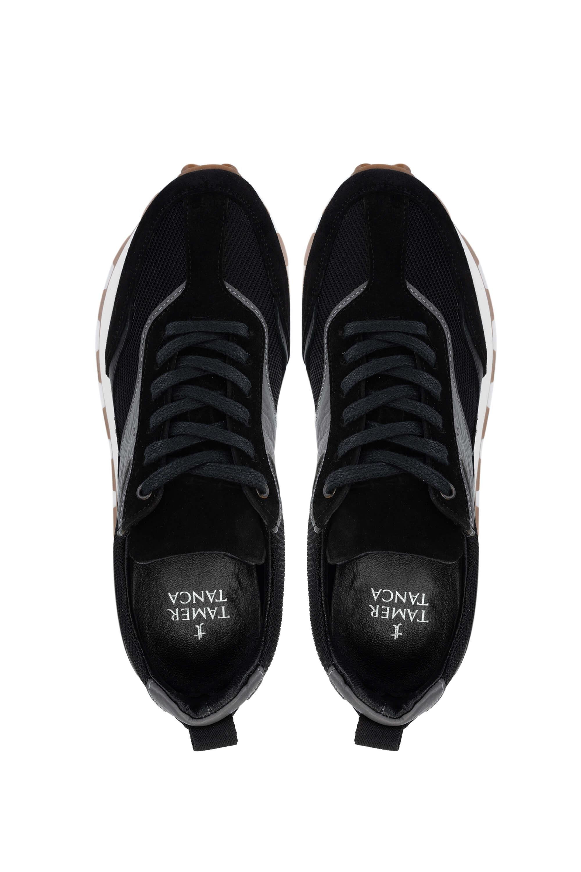 Tamer Tanca Erkek Deri & Tekstil Siyah Sneakers & Spor Ayakkabı