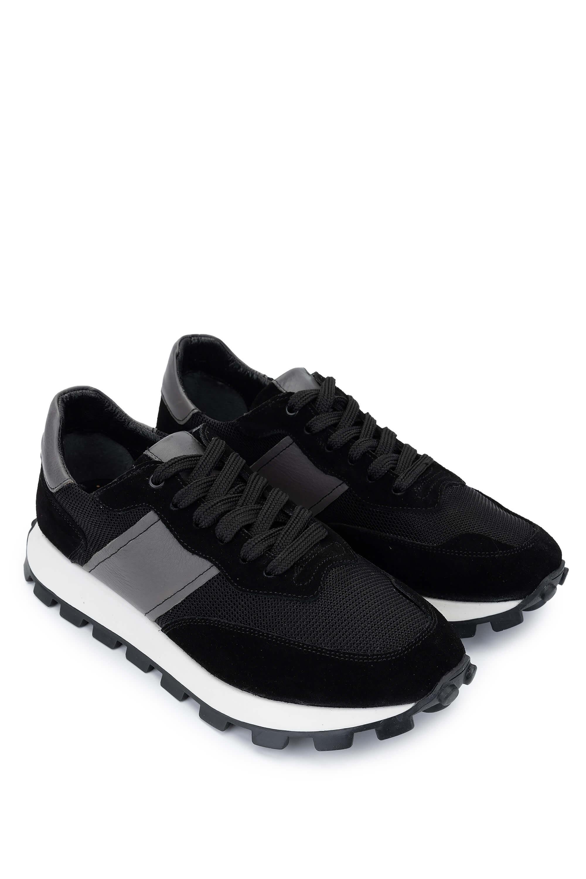 Tamer Tanca Erkek Deri & Tekstil Siyah Sneakers & Spor Ayakkabı