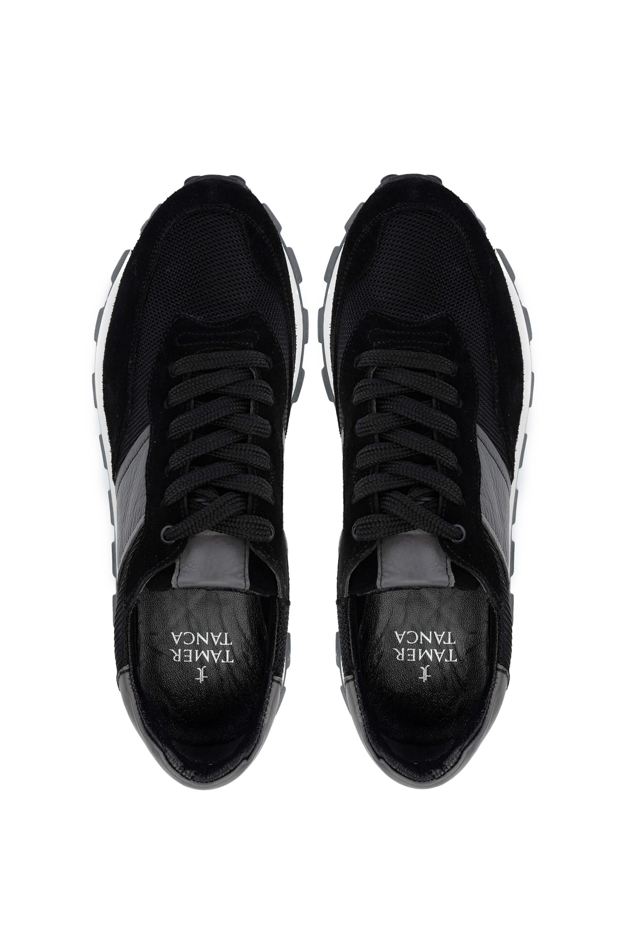 Tamer Tanca Erkek Deri & Tekstil Siyah Sneakers & Spor Ayakkabı