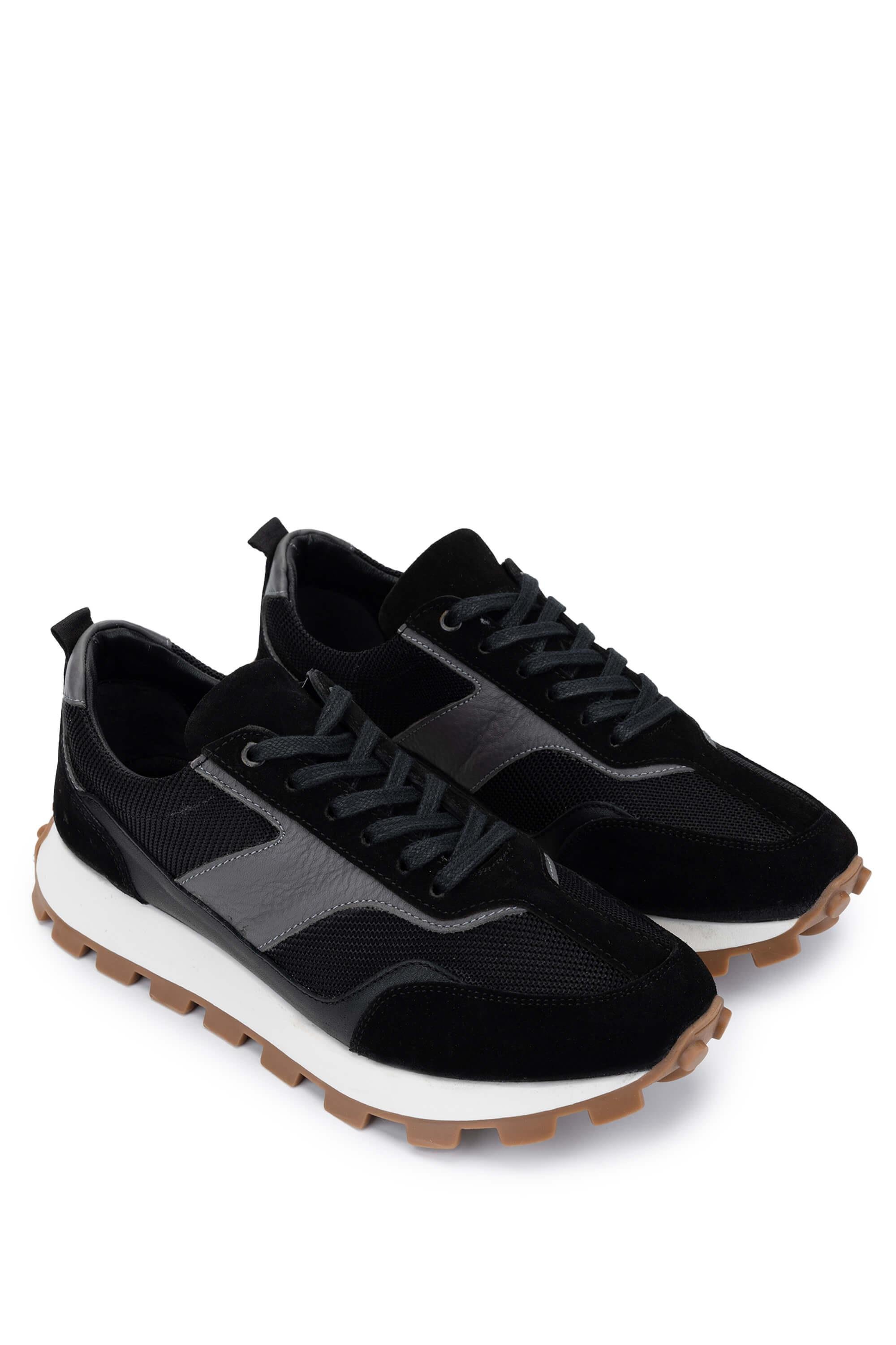 Tamer Tanca Erkek Deri & Tekstil Siyah Sneakers & Spor Ayakkabı
