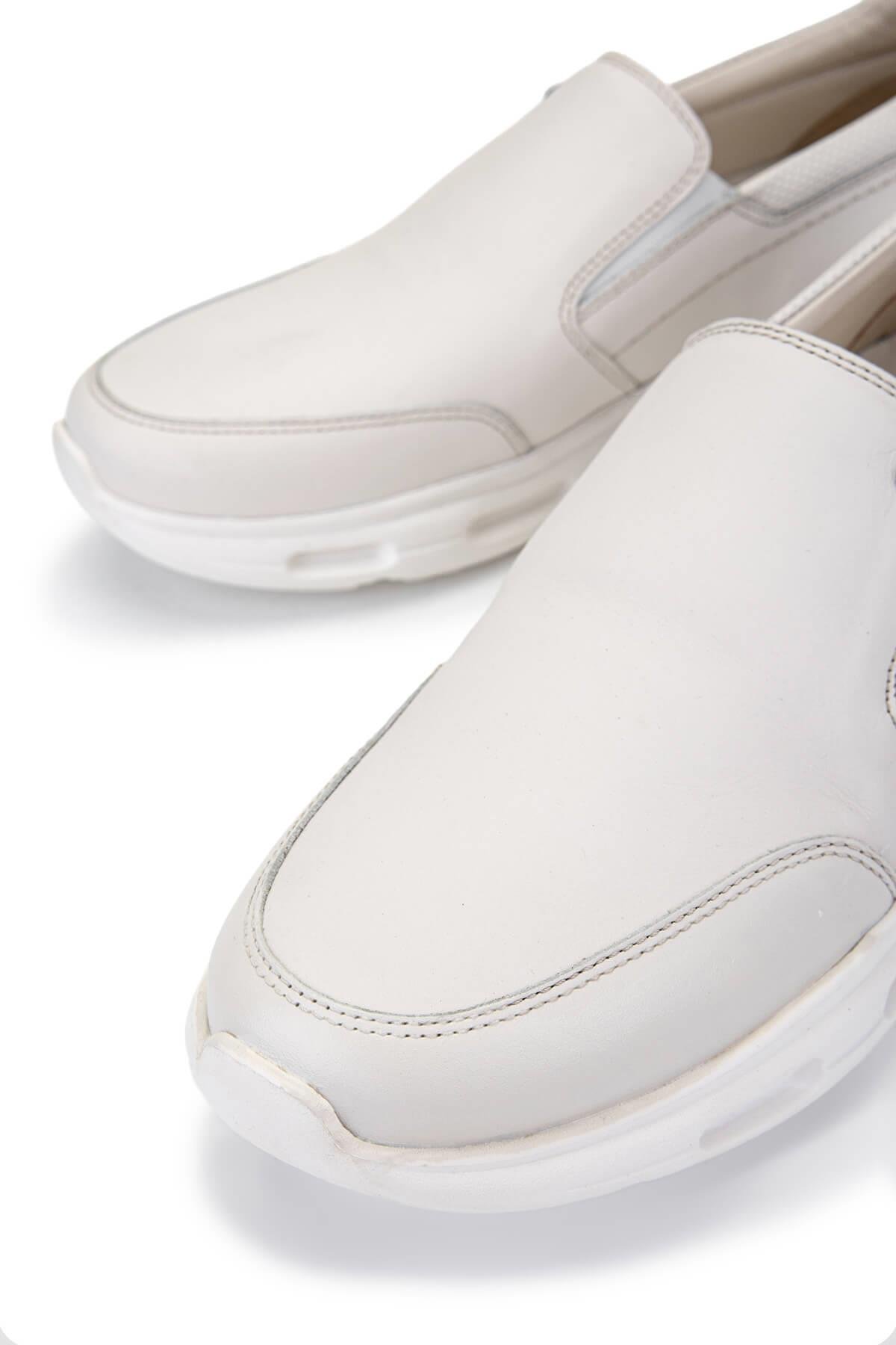 Tamer Tanca Erkek Hakiki Deri Beyaz Casual Ayakkabı