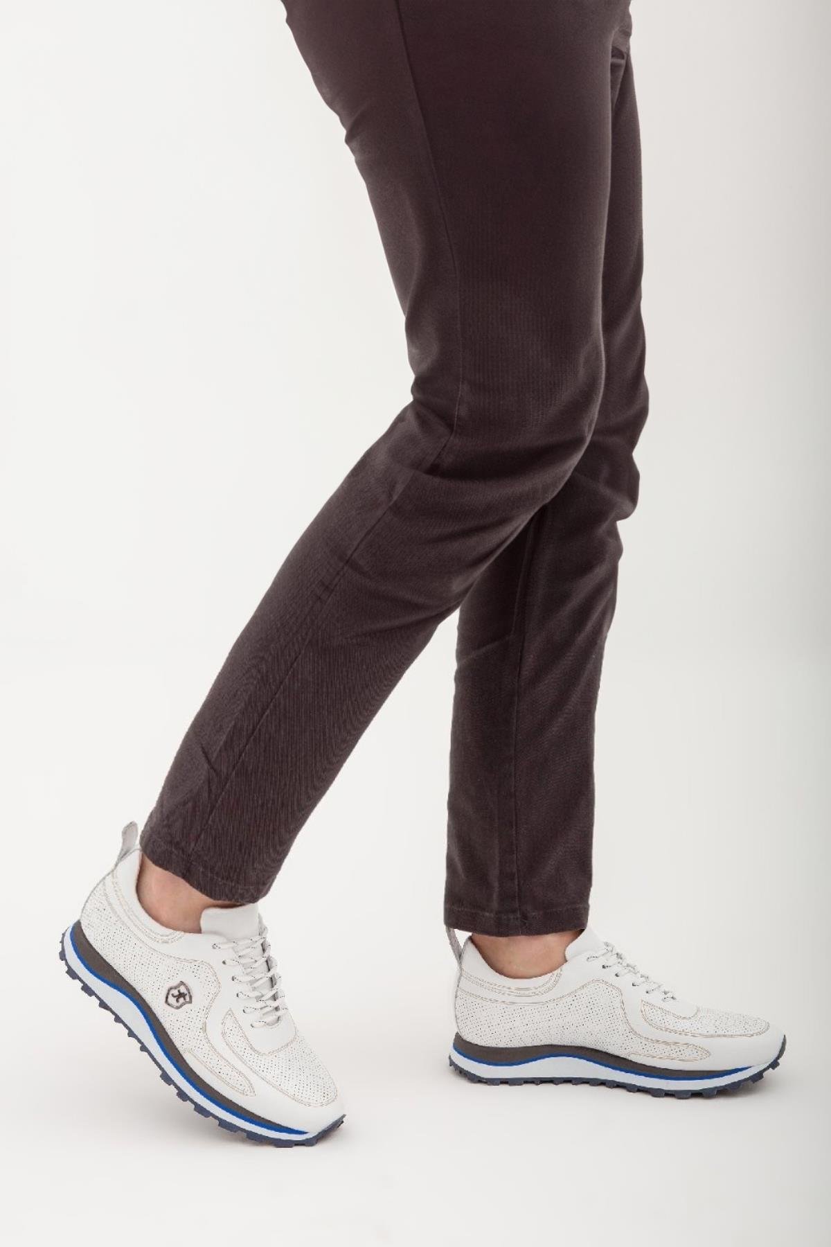 Tamer Tanca Erkek Hakiki Deri Beyaz Casual Ayakkabı