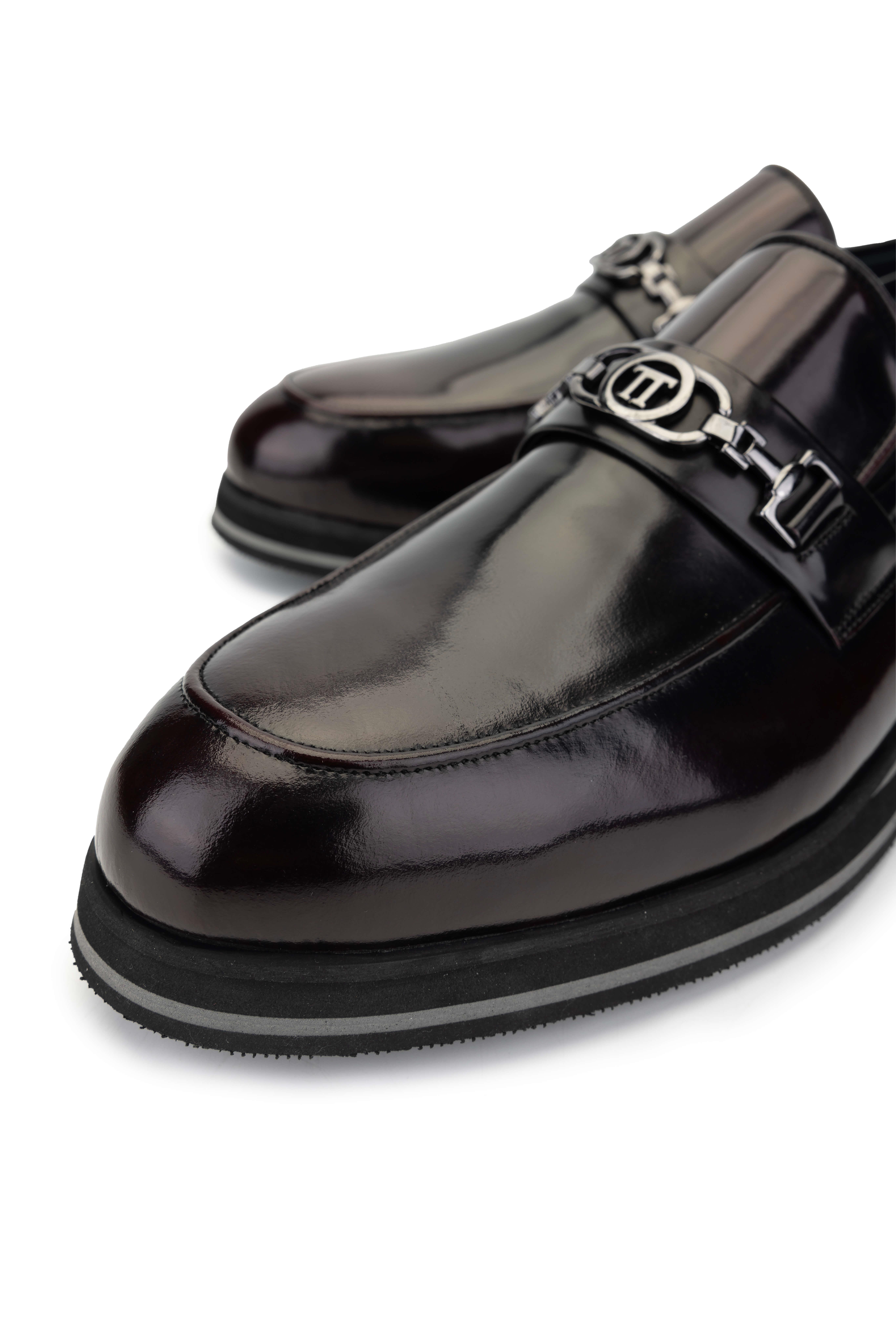 Tamer Tanca Erkek Hakiki Deri Bordo Loafer Ayakkabı