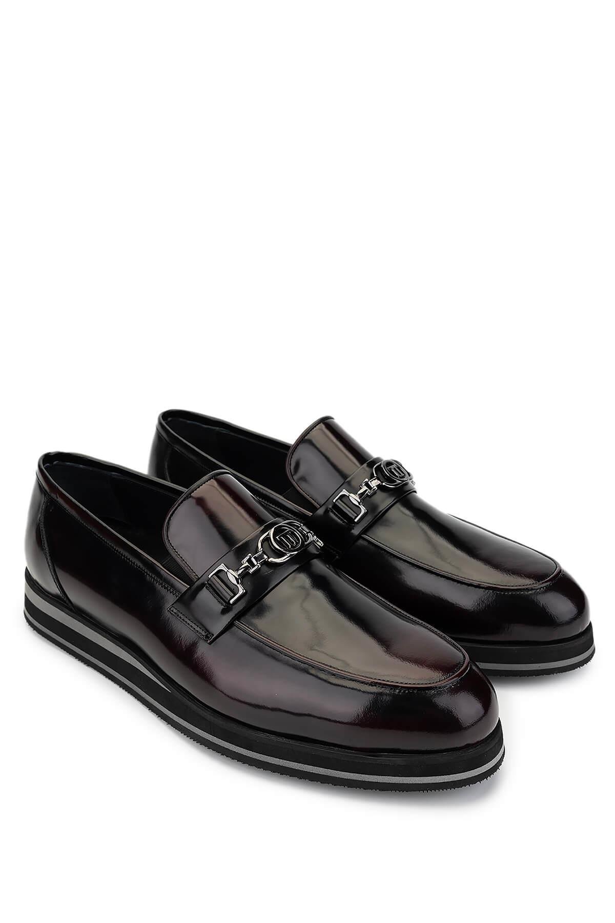 Tamer Tanca Erkek Hakiki Deri Bordo Loafer Ayakkabı