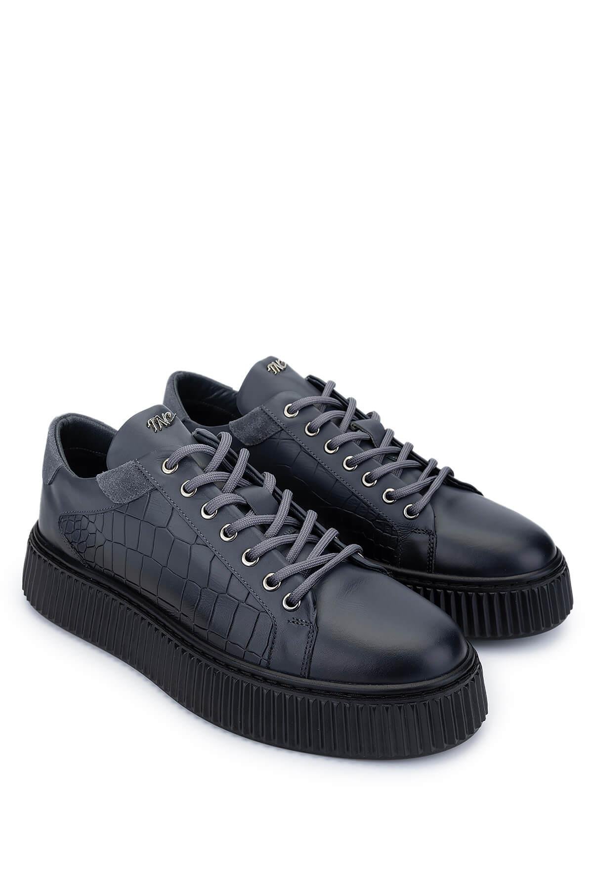 Tamer Tanca Erkek Hakiki Deri Gri Sneakers & Spor Ayakkabı