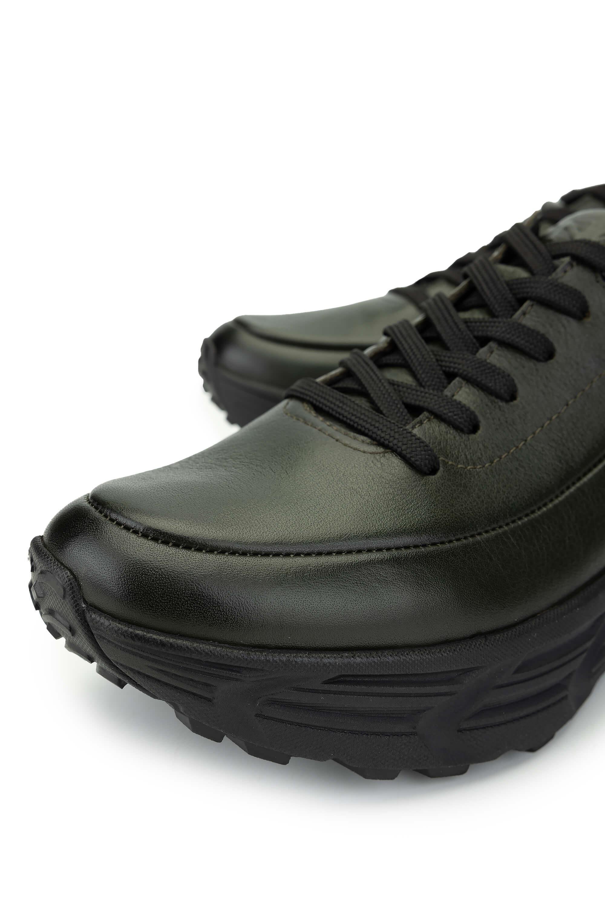 Tamer Tanca Erkek Hakiki Deri Haki Analin Sneakers & Spor Ayakkabı