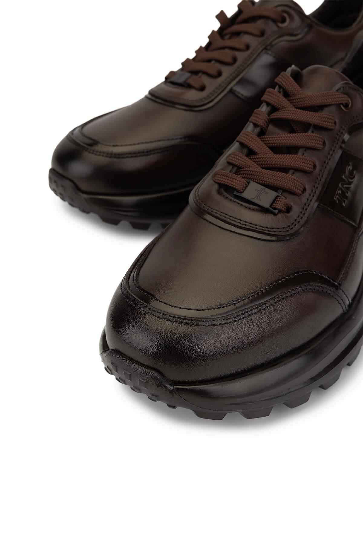 Tamer Tanca Erkek Hakiki Deri Kahverengi Sneakers & Spor Ayakkabı