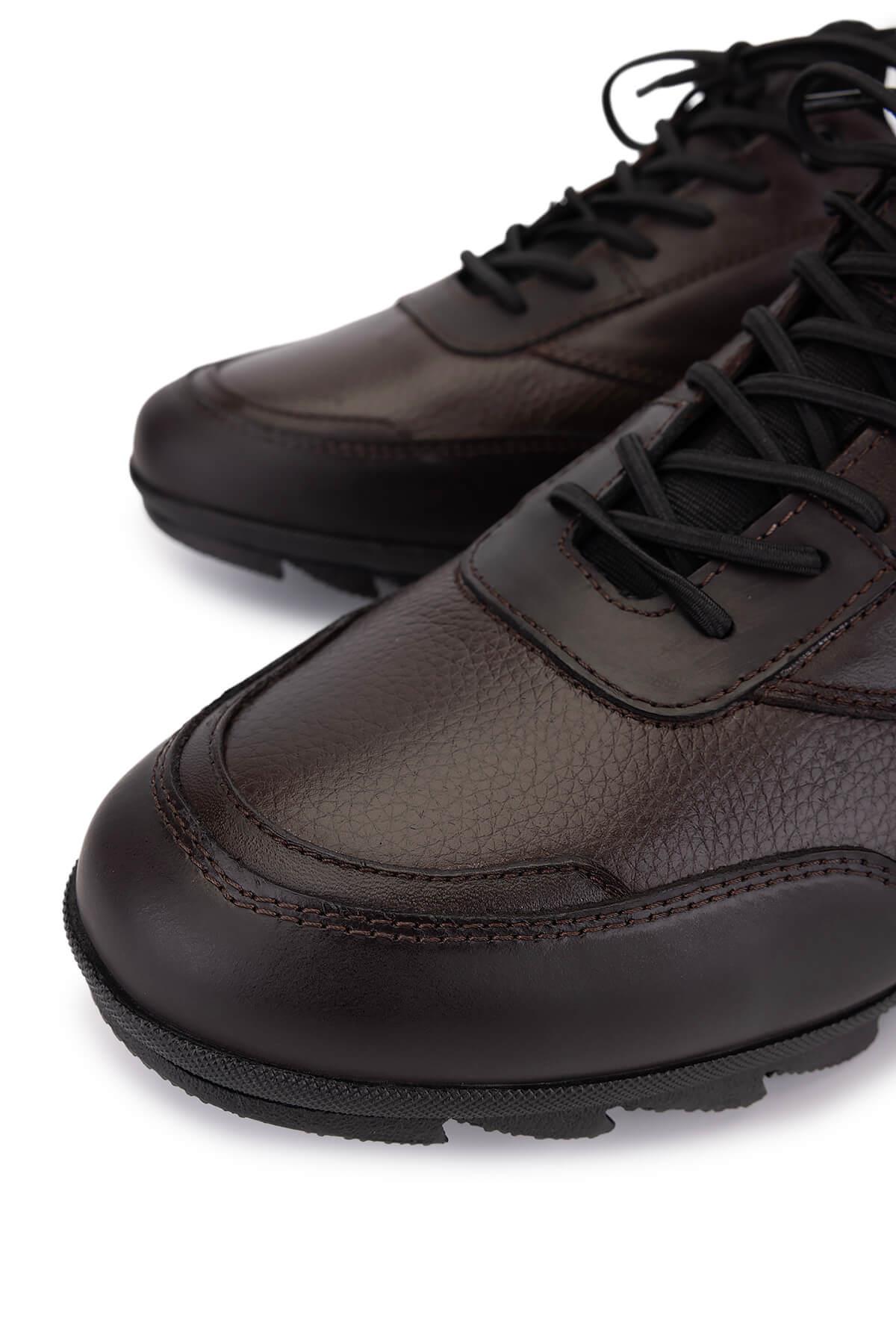 Tamer Tanca Erkek Hakiki Deri Kahverengi Casual Ayakkabı