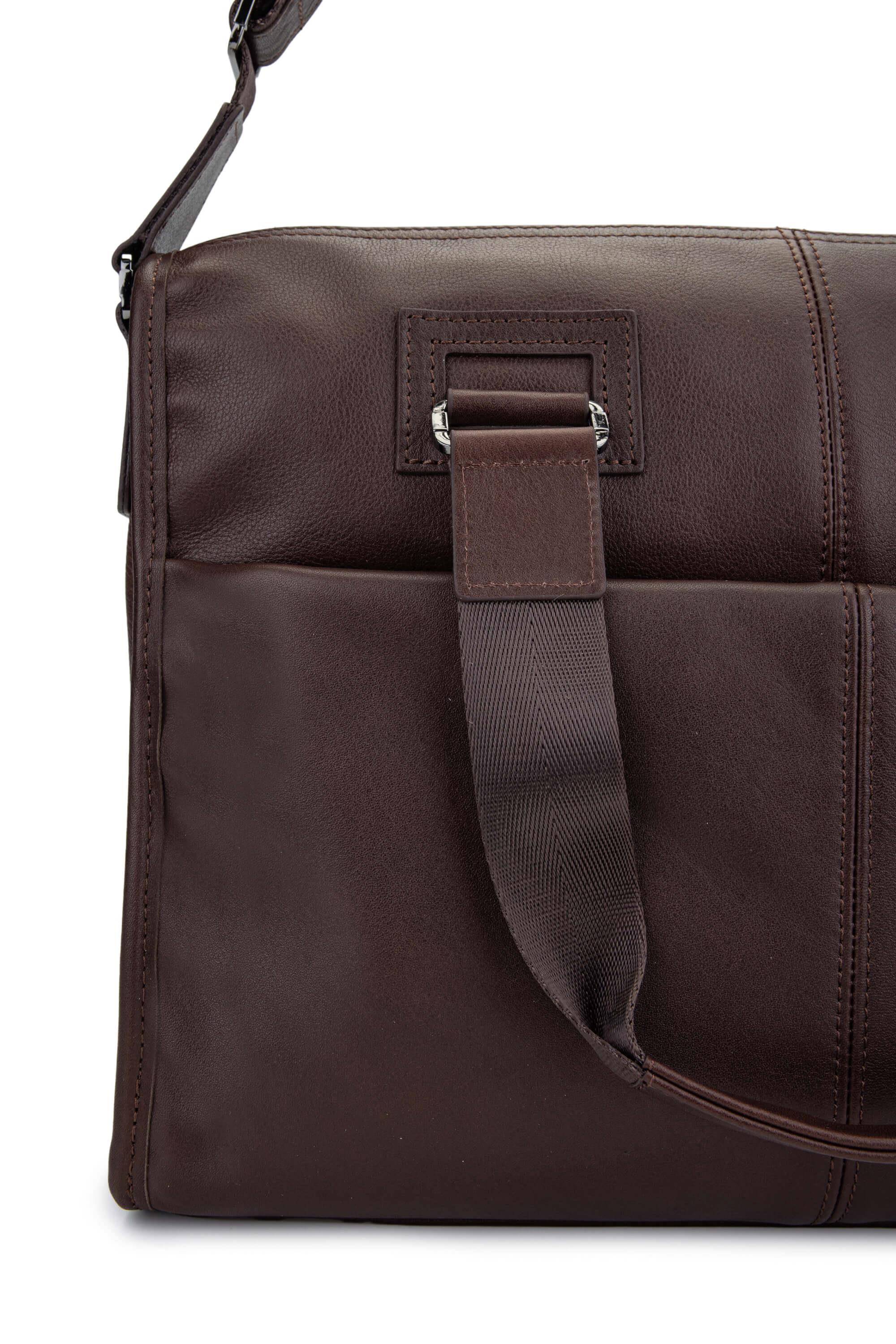 Tamer Tanca Erkek Hakiki Deri Kahverengi Evrak Çantası