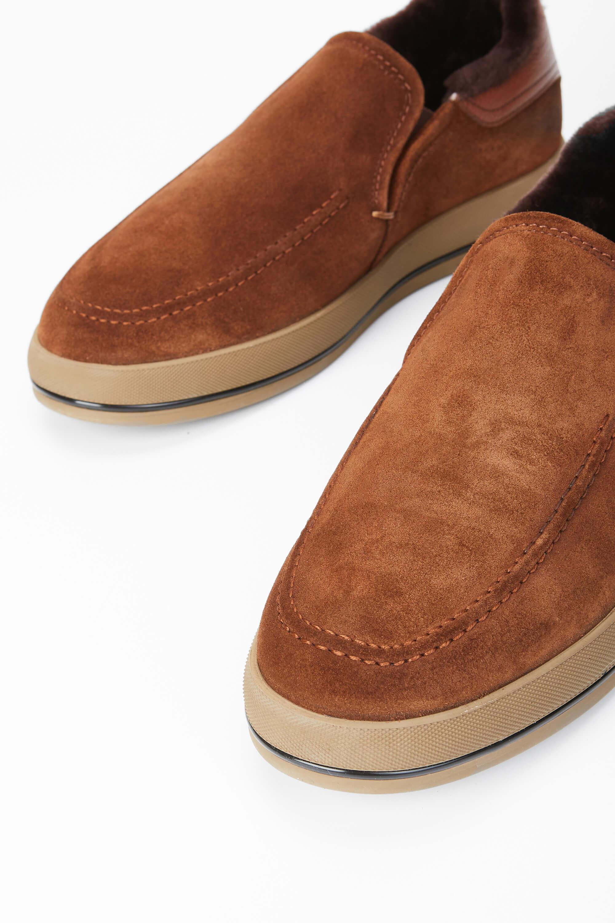 Tamer Tanca Erkek Hakiki Deri Kahverengi Süet Casual Ayakkabı