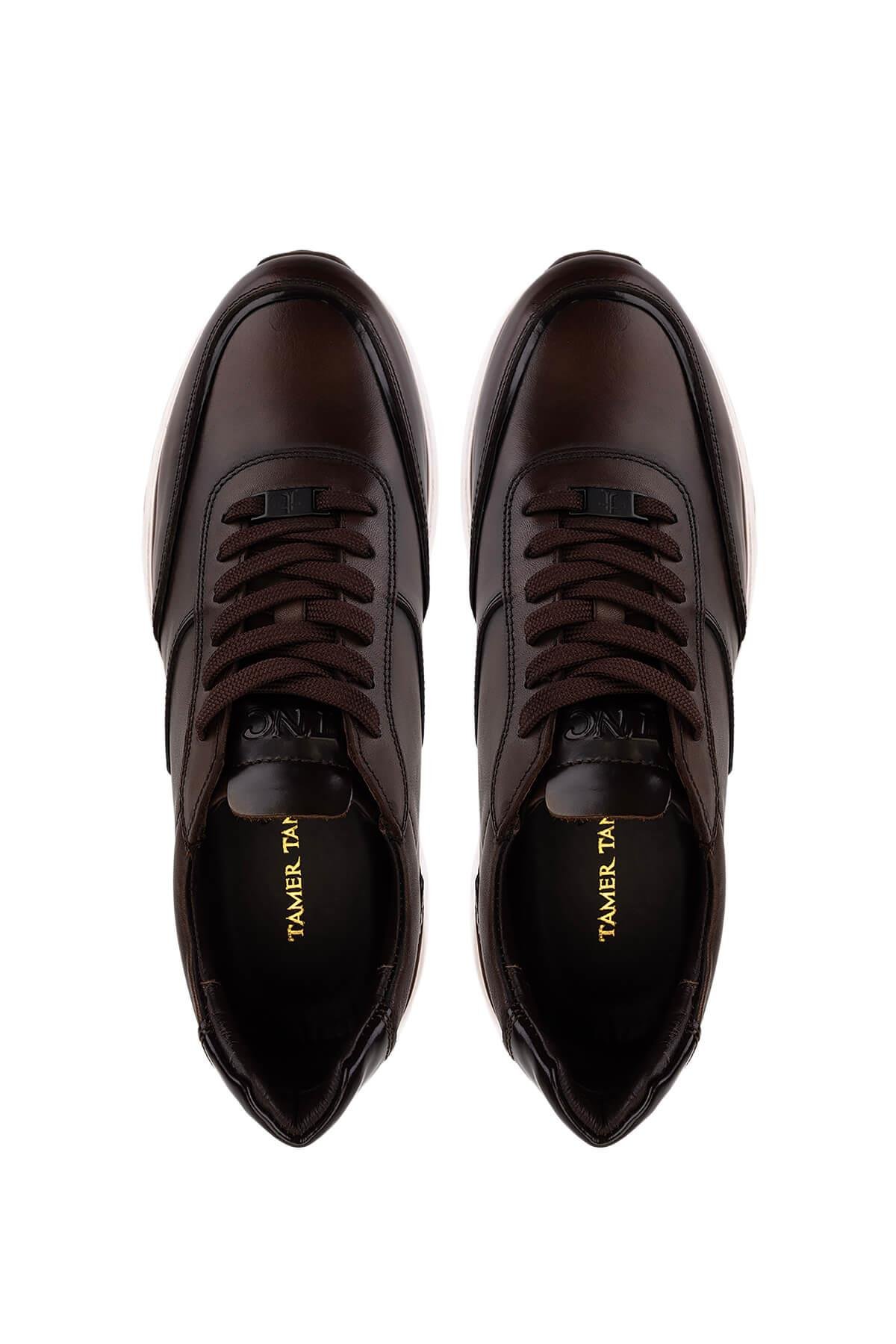 Tamer Tanca Erkek Hakiki Deri Kahverengi Sneakers & Spor Ayakkabı