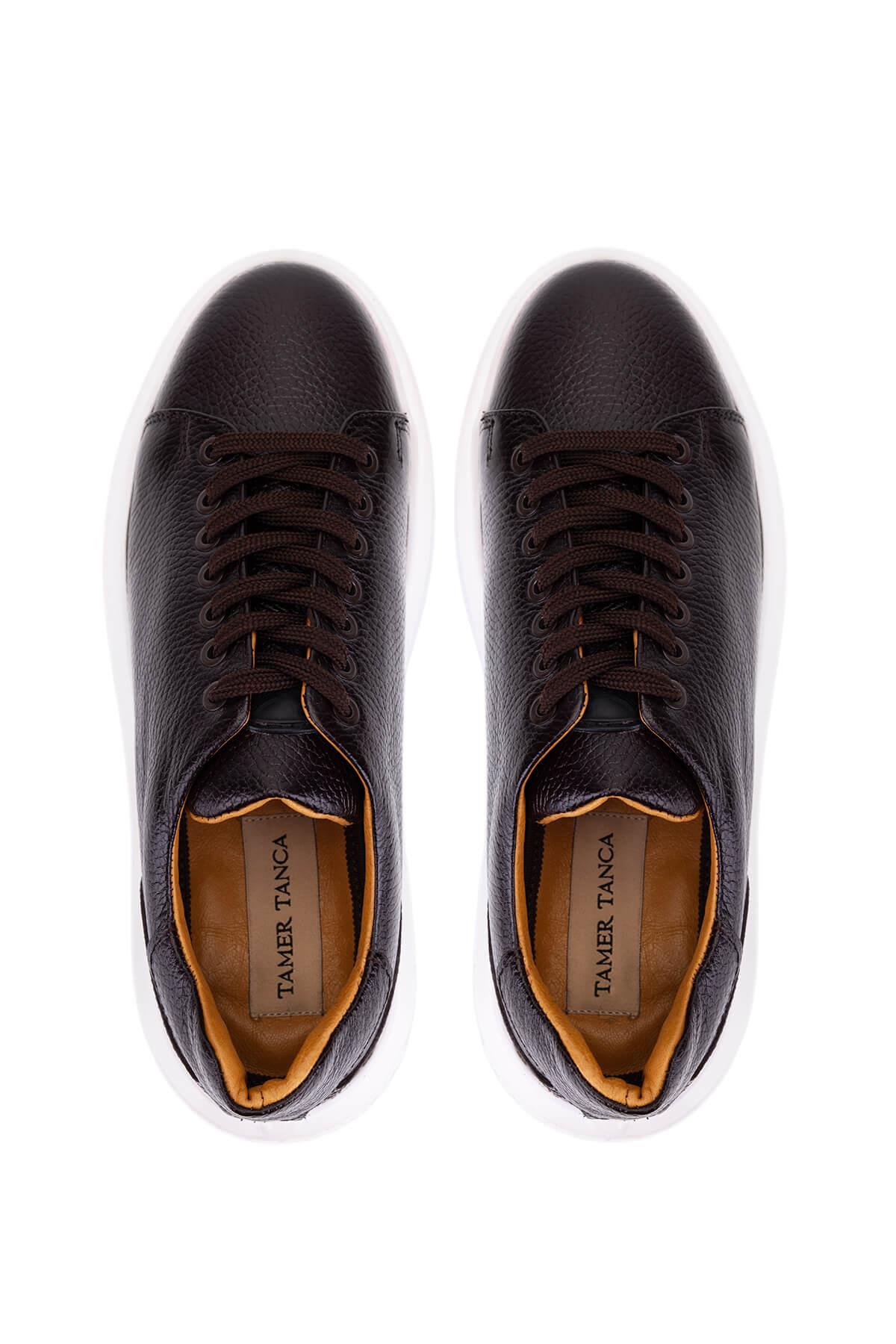 Tamer Tanca Erkek Hakiki Deri Kahverengi Sneakers & Spor Ayakkabı