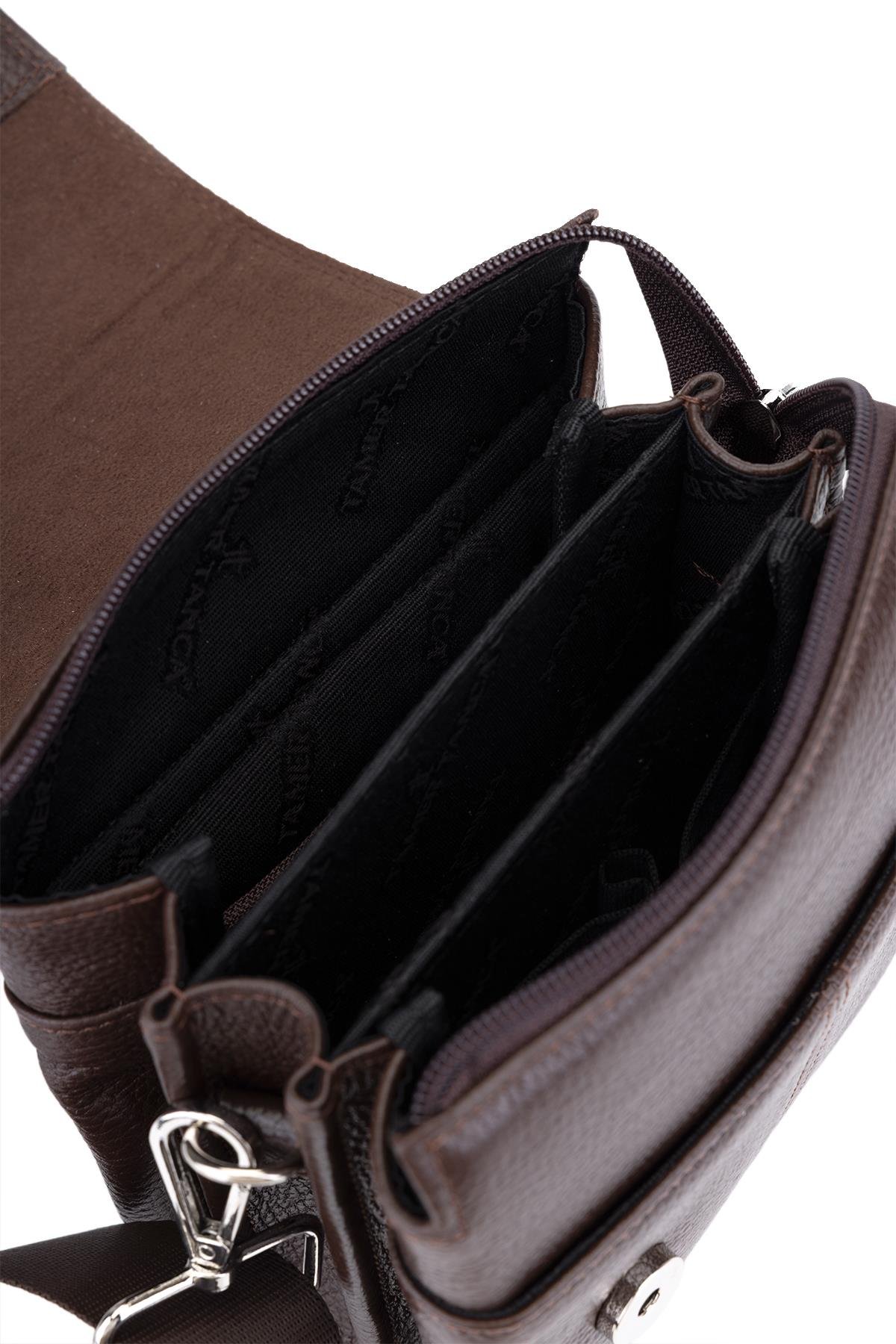 Tamer Tanca Erkek Hakiki Deri Kahverengi Postacı Çanta