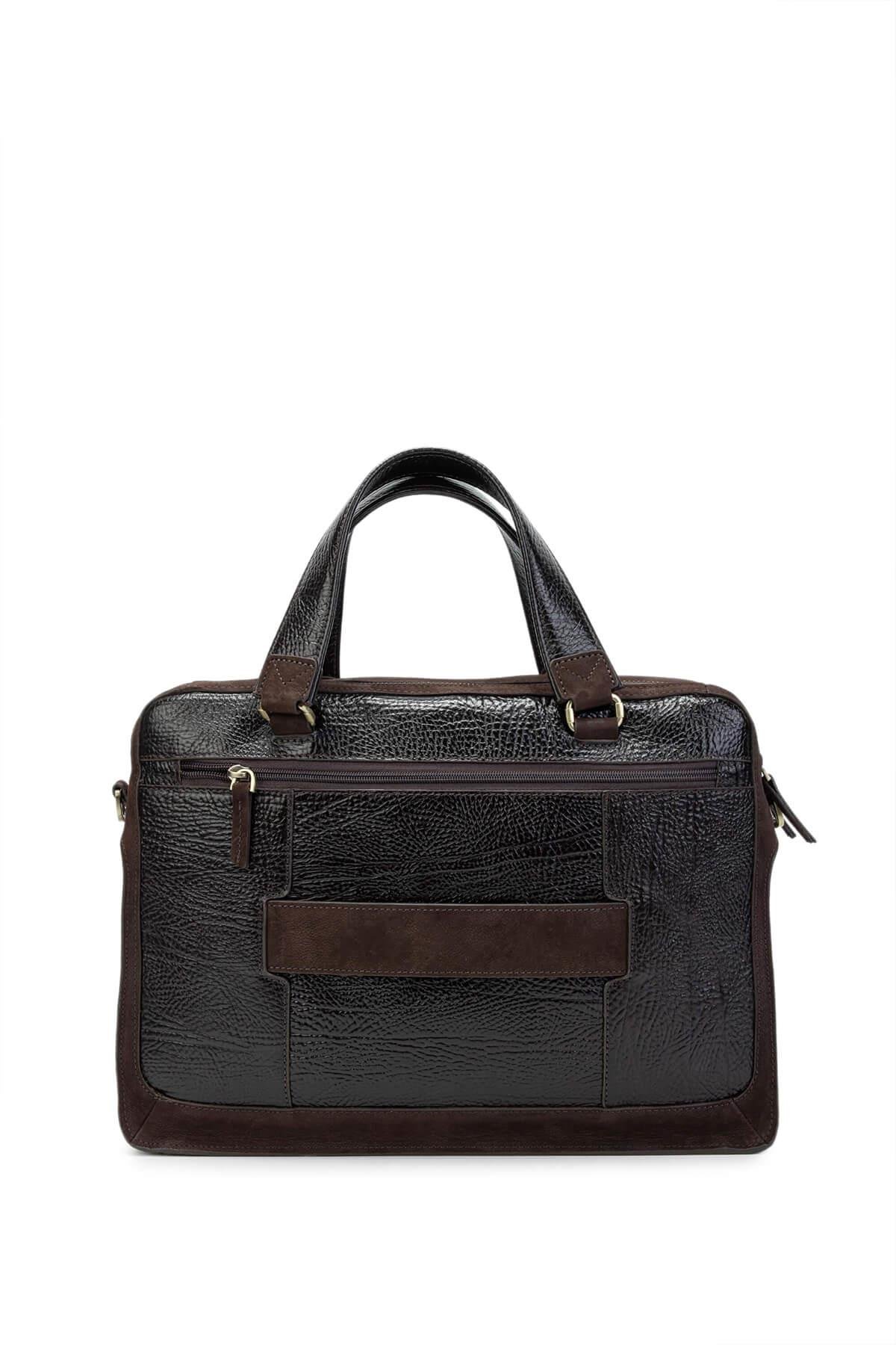 Tamer Tanca Erkek Hakiki Deri Kahverengi Evrak Çantası