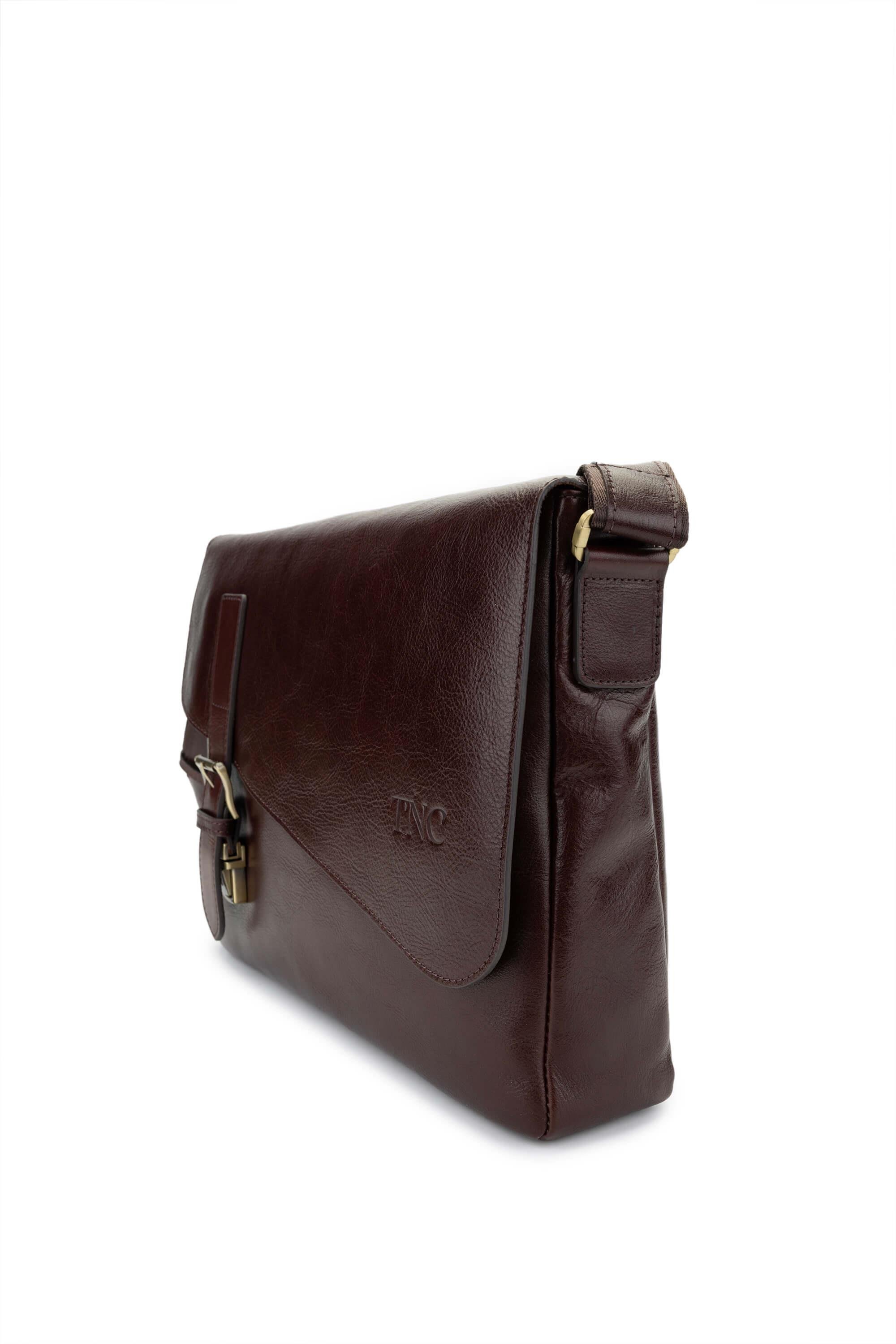 Tamer Tanca Erkek Hakiki Deri Kahverengi Postacı Çanta