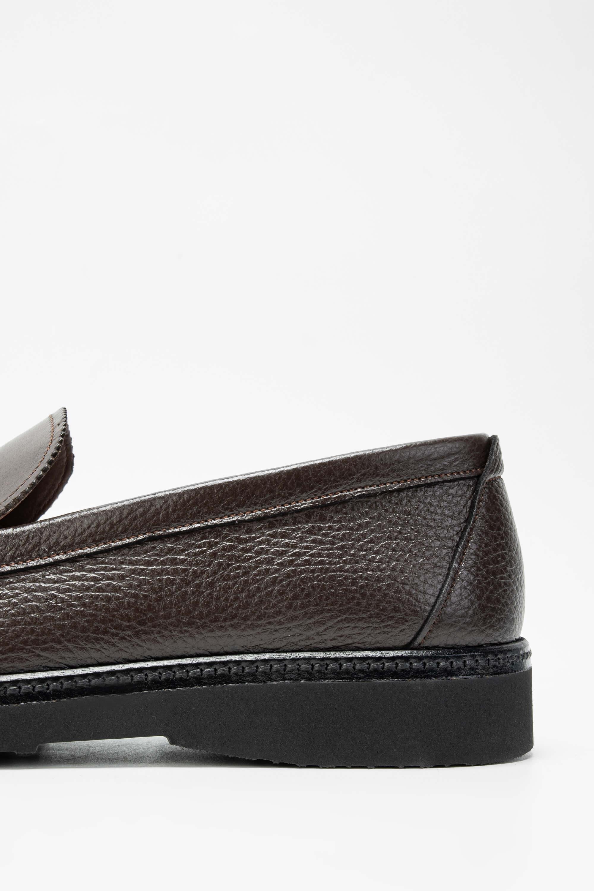 Tamer Tanca Erkek Hakiki Deri Kahverengi Loafer Ayakkabı