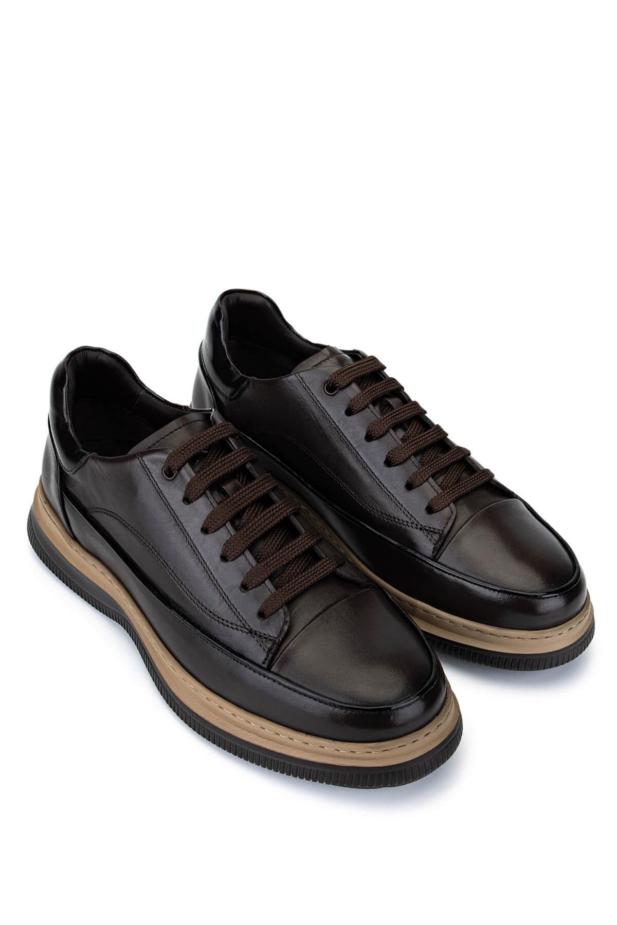 Tamer Tanca Erkek Hakiki Deri Kahverengi Casual Ayakkabı