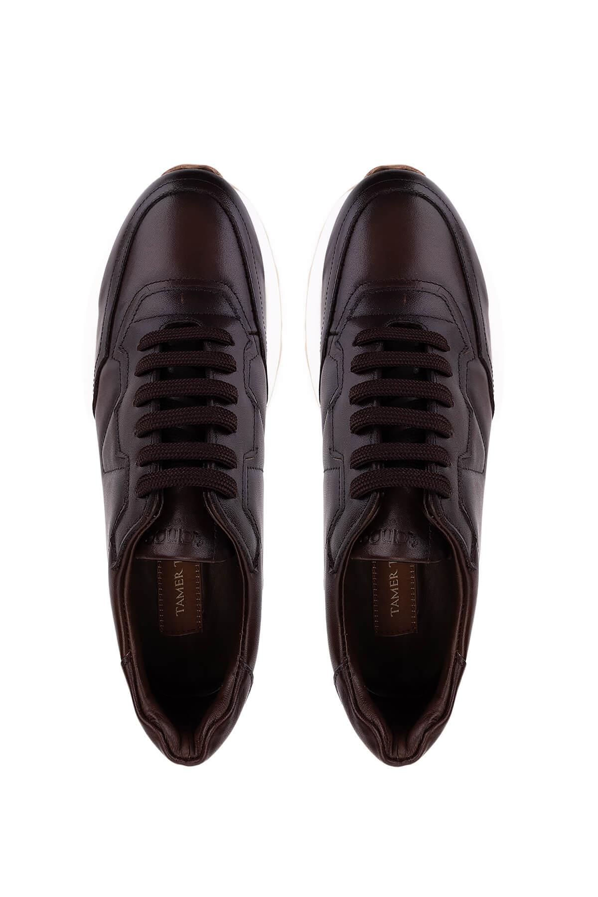 Tamer Tanca Erkek Hakiki Deri Kahverengi Sneakers & Spor Ayakkabı