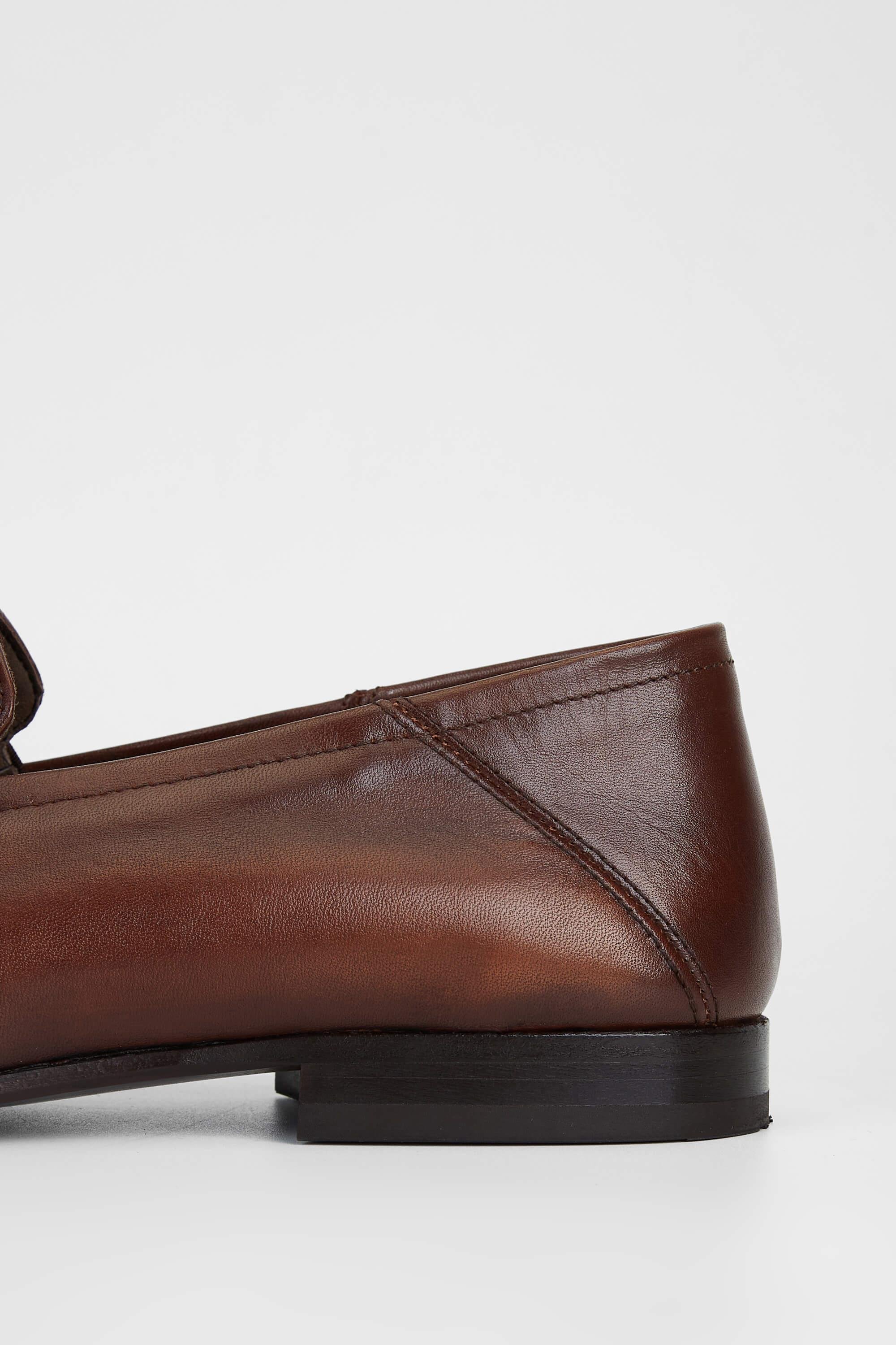 Tamer Tanca Erkek Hakiki Deri Kahverengi Loafer Ayakkabı