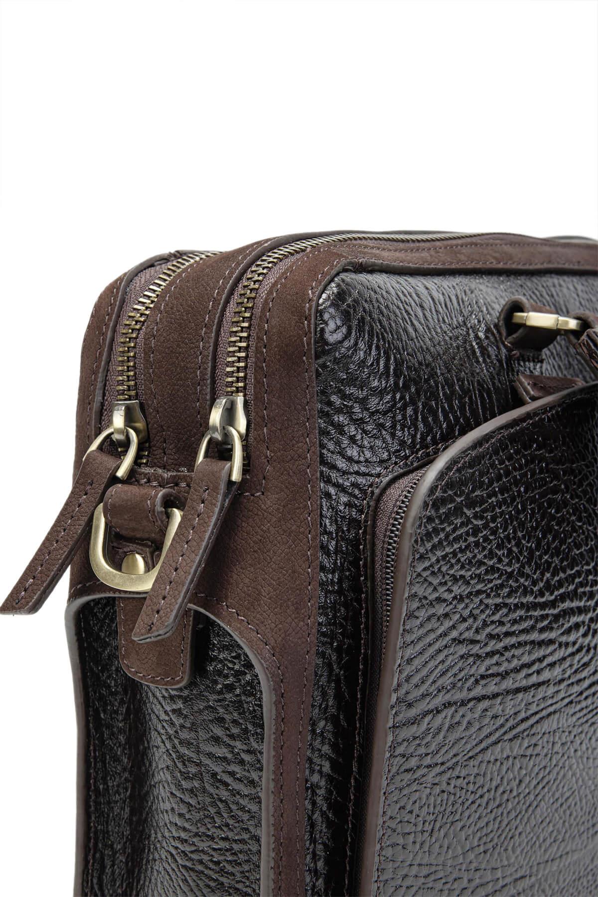 Tamer Tanca Erkek Hakiki Deri Kahverengi Evrak Çantası