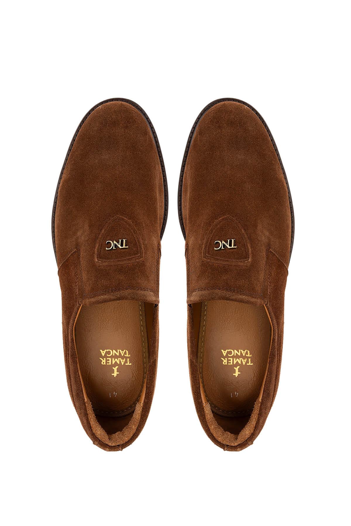 Tamer Tanca Erkek Hakiki Deri Kahverengi Süet Casual Ayakkabı