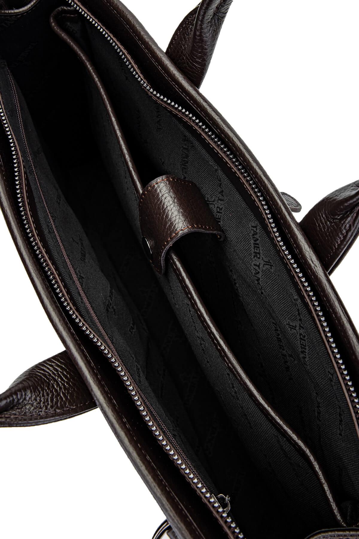 Tamer Tanca Erkek Hakiki Deri Kahverengi Evrak Çantası