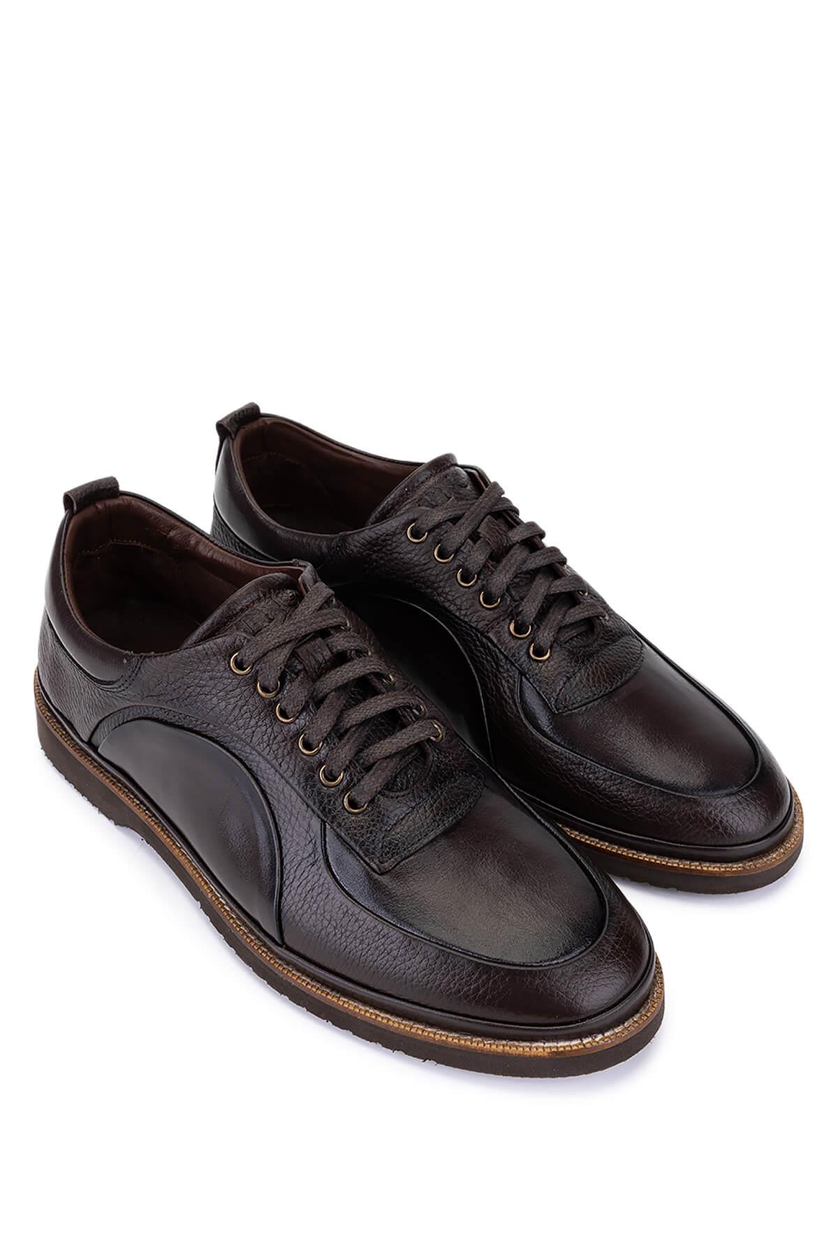 Tamer Tanca Erkek Hakiki Deri Kahverengi Casual Ayakkabı