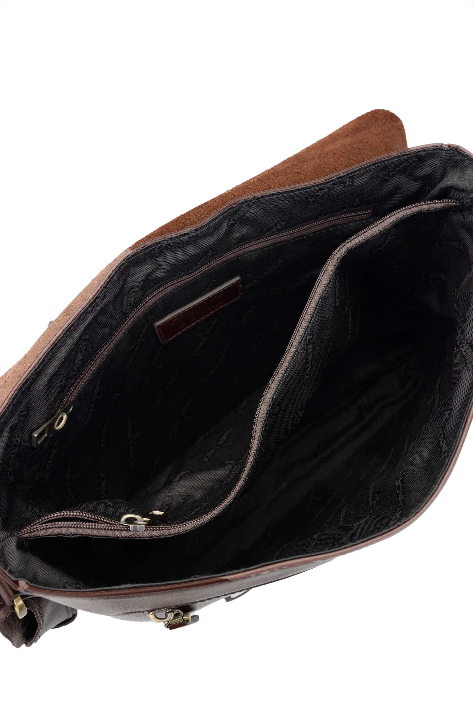 Tamer Tanca Erkek Hakiki Deri Kahverengi Postacı Çanta