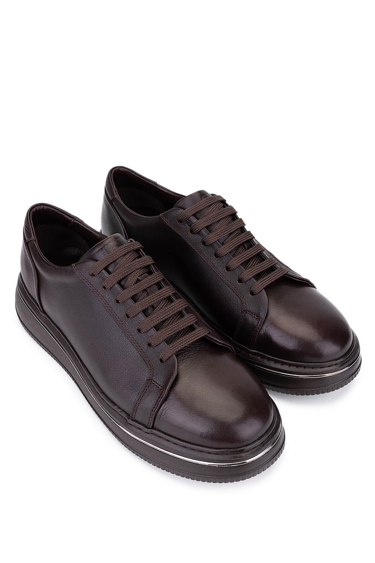 Tamer Tanca Erkek Hakiki Deri Kahverengi Sneakers & Spor Ayakkabı