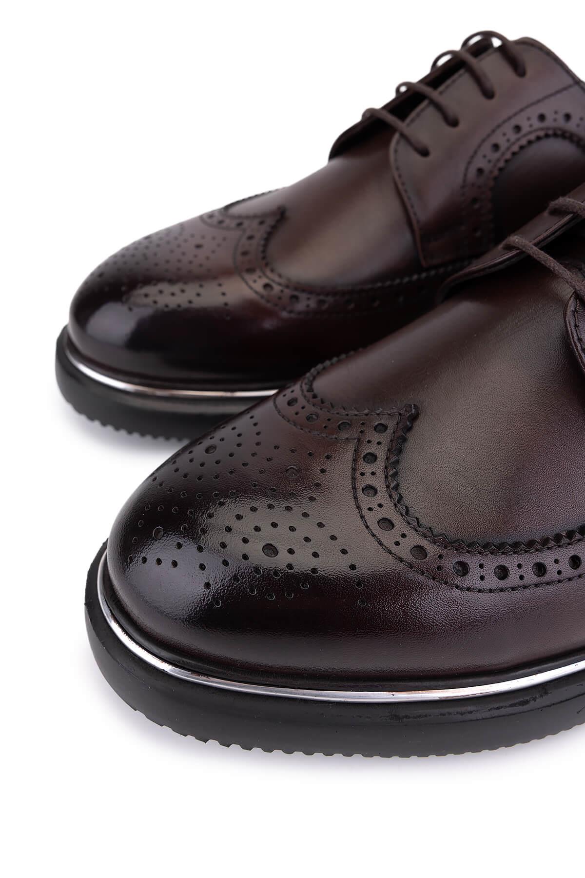 Tamer Tanca Erkek Hakiki Deri Kahverengi Klasik Ayakkabı