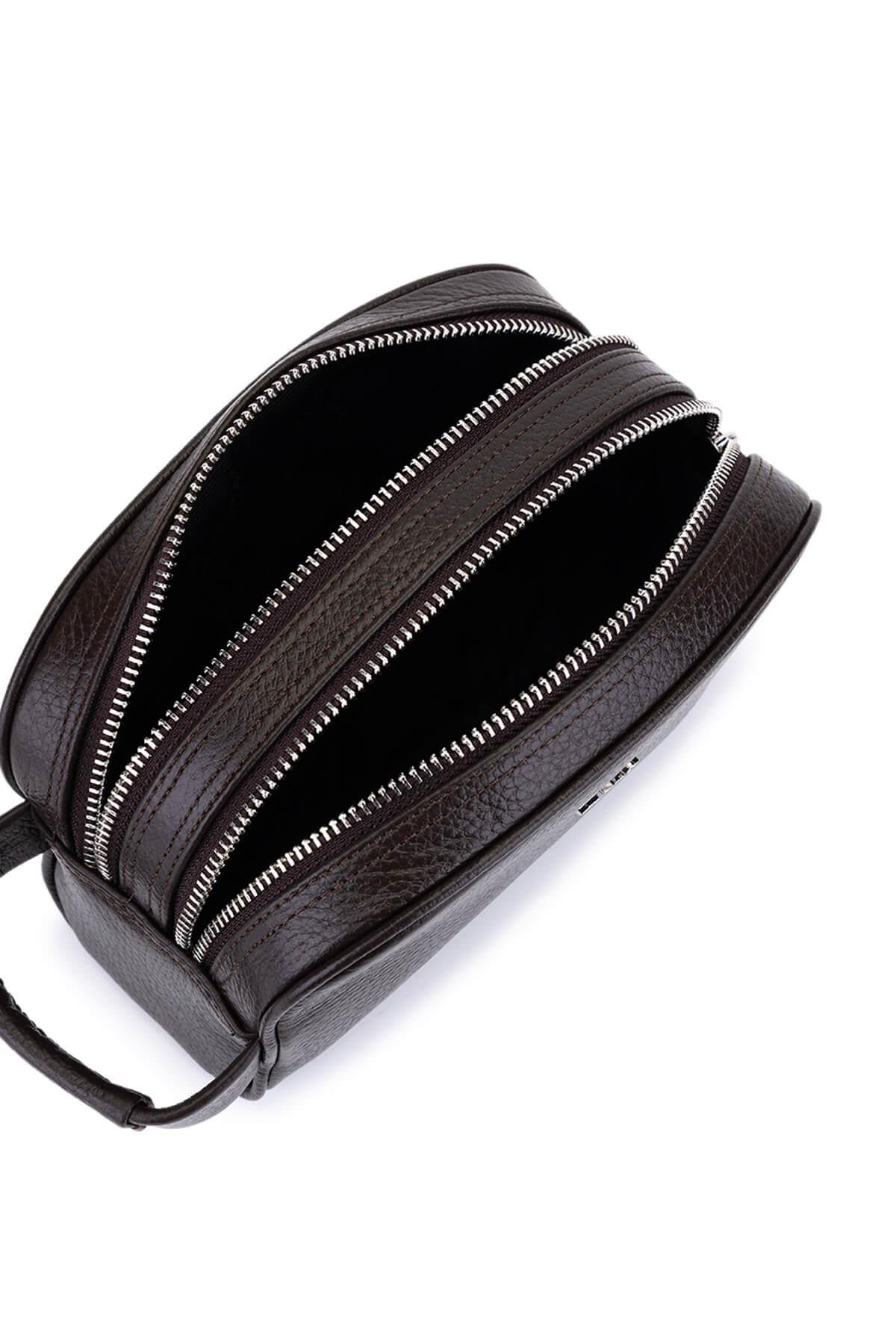 Tamer Tanca Erkek Hakiki Deri Kahverengi El Çantası