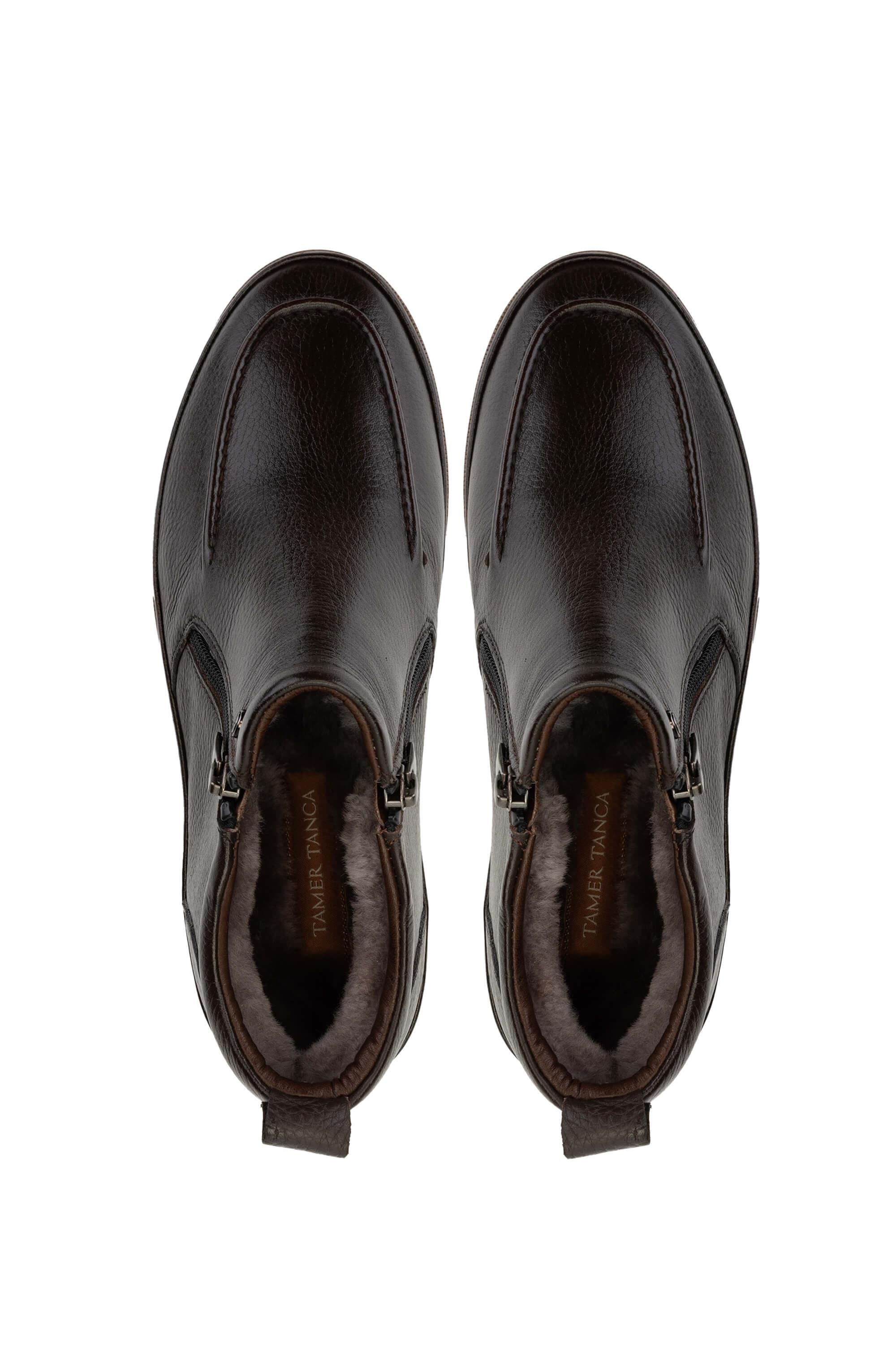 Tamer Tanca Erkek Hakiki Deri Kahverengi Casual Bot