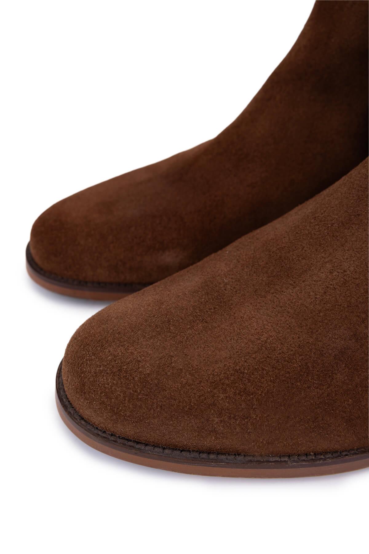 Tamer Tanca Erkek Hakiki Deri Kahverengi Süet Casual Bot