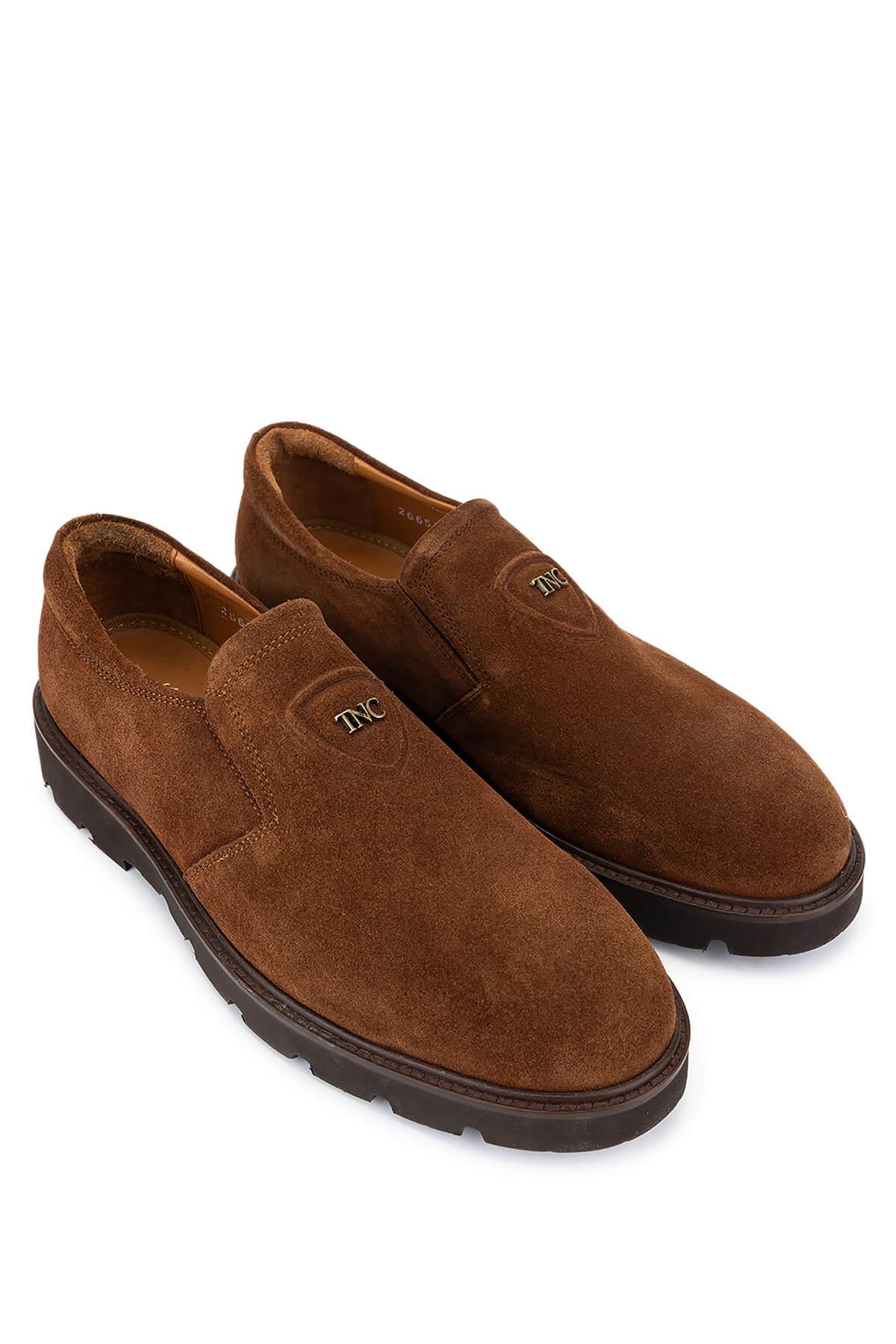 Tamer Tanca Erkek Hakiki Deri Kahverengi Süet Casual Ayakkabı